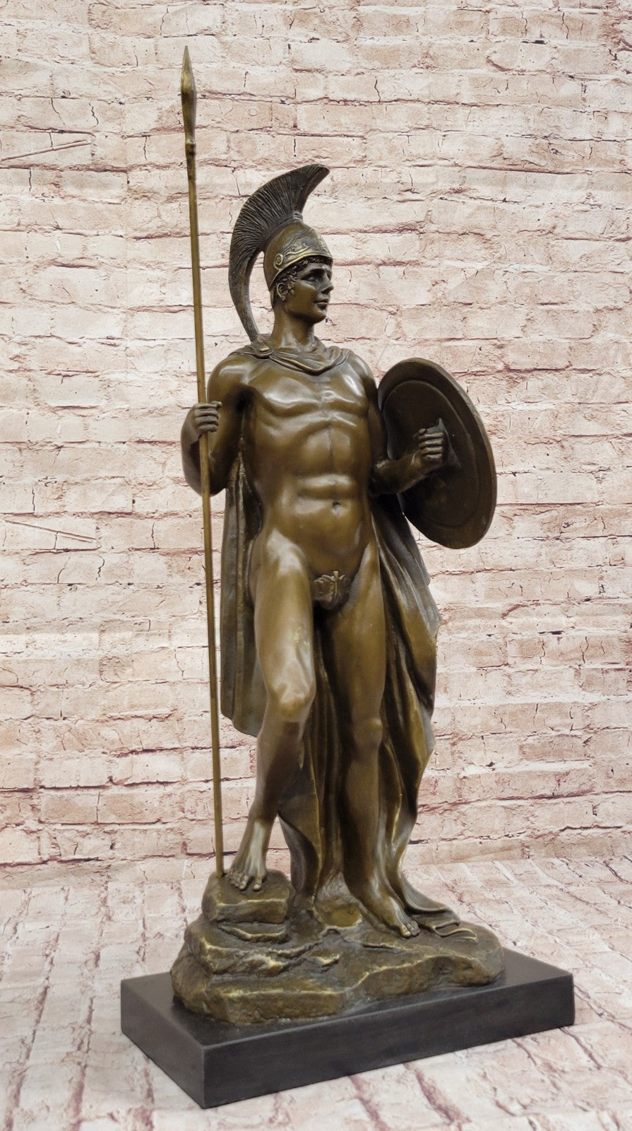 Signed Debut Roman Legion Soldier Warrior Bronze Marble Sculpture Statue Figure