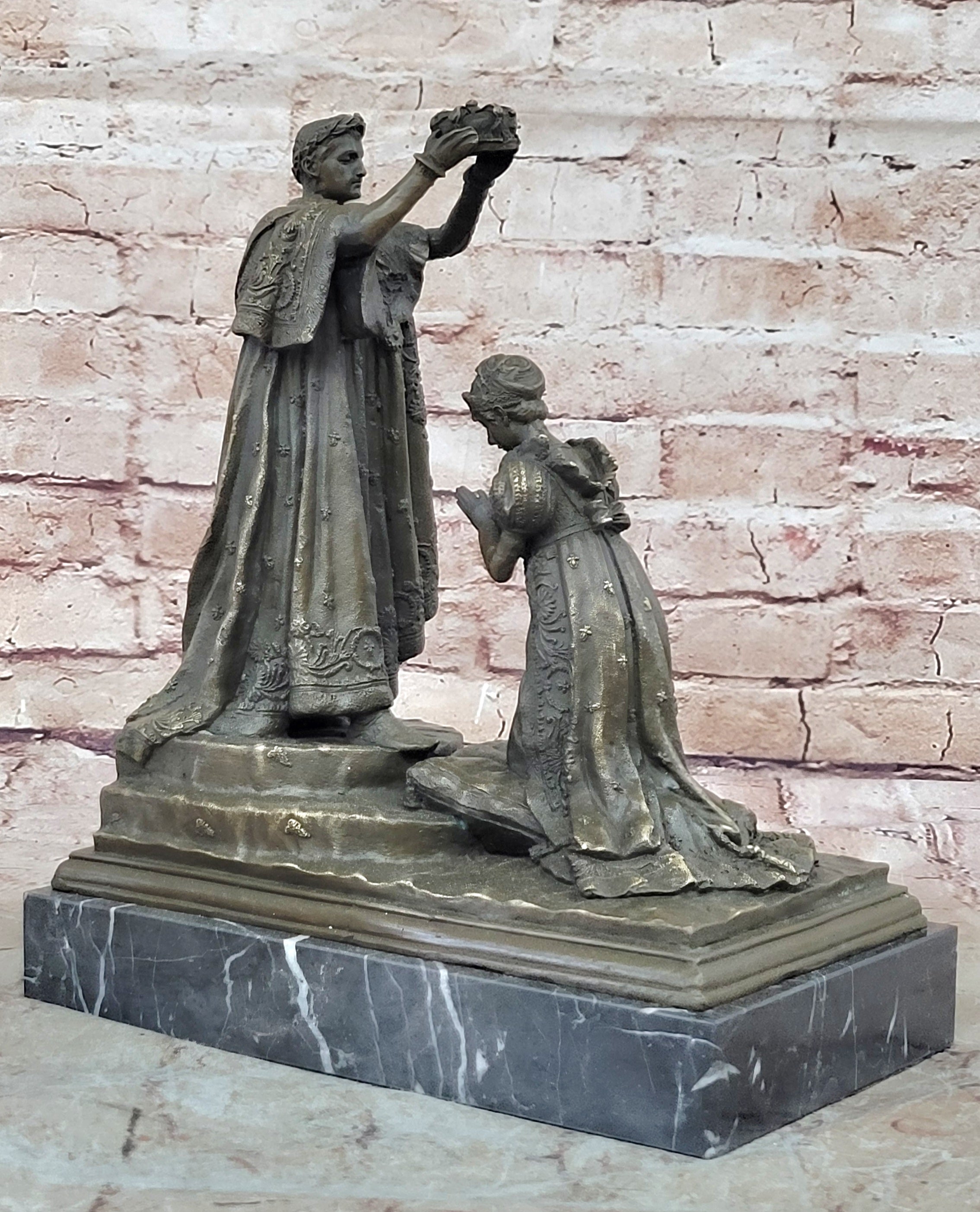 Napoleon and Josephine Bronze Sculpture Statue Fisher Signed Collectible Artwork