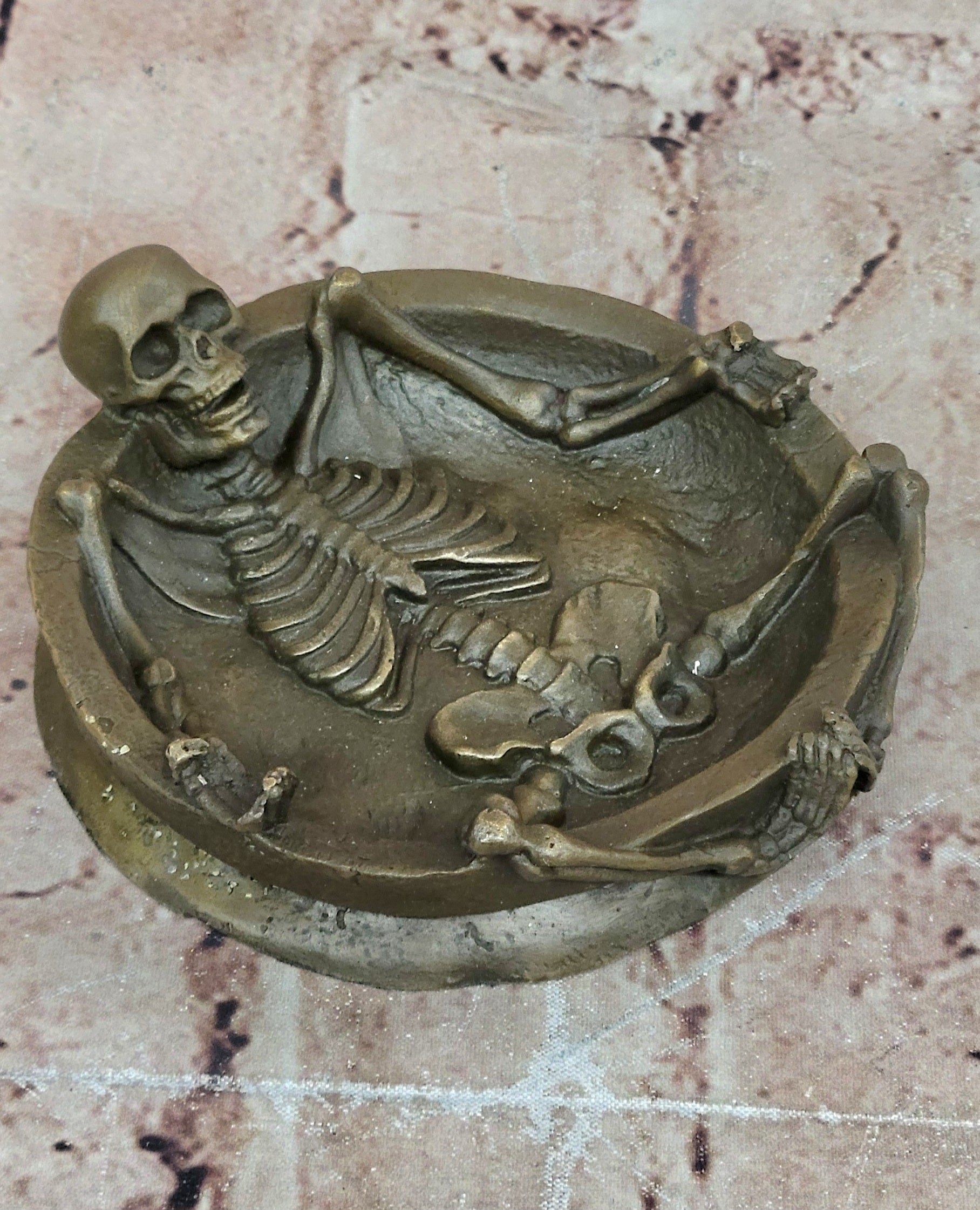 Handcrafted bronze sculpture SALE Asht From Emerges Skeleton Full Original Sign