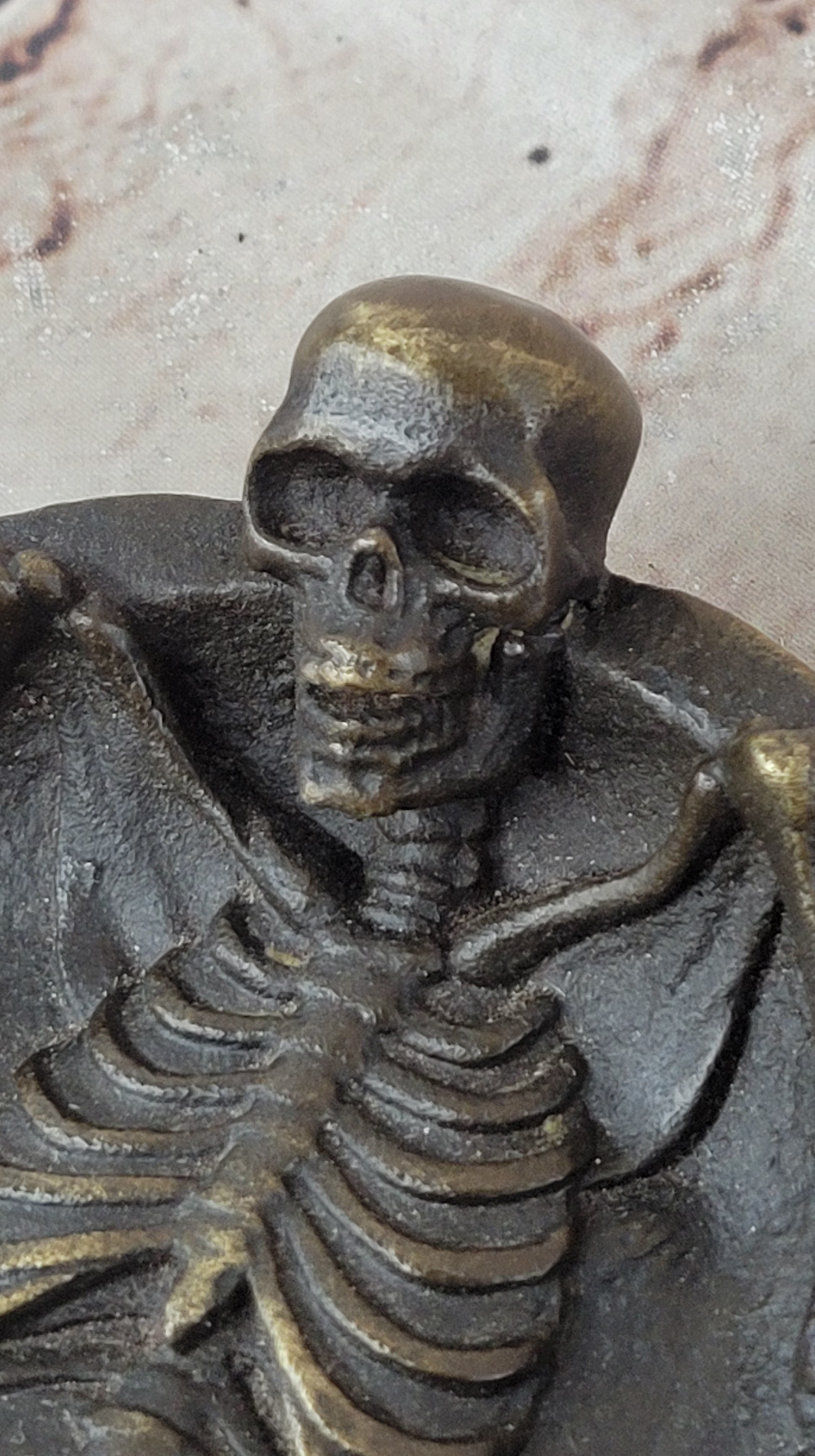 Handcrafted bronze sculpture SALE Asht From Emerges Skeleton Full Original Sign