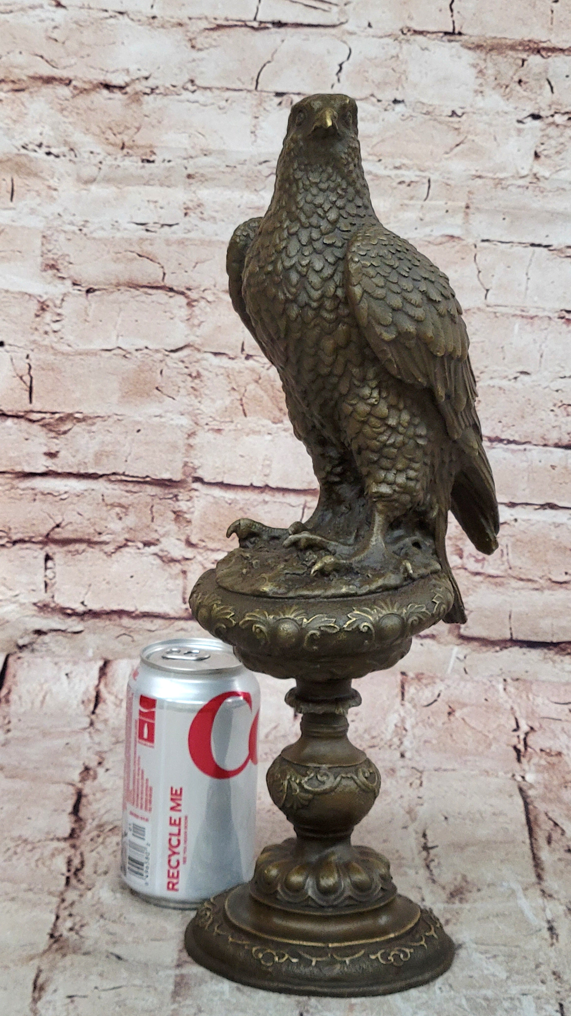 Extra Large Sitting American Eagle Bronze Sculpture Marble Statue Figurine Figure