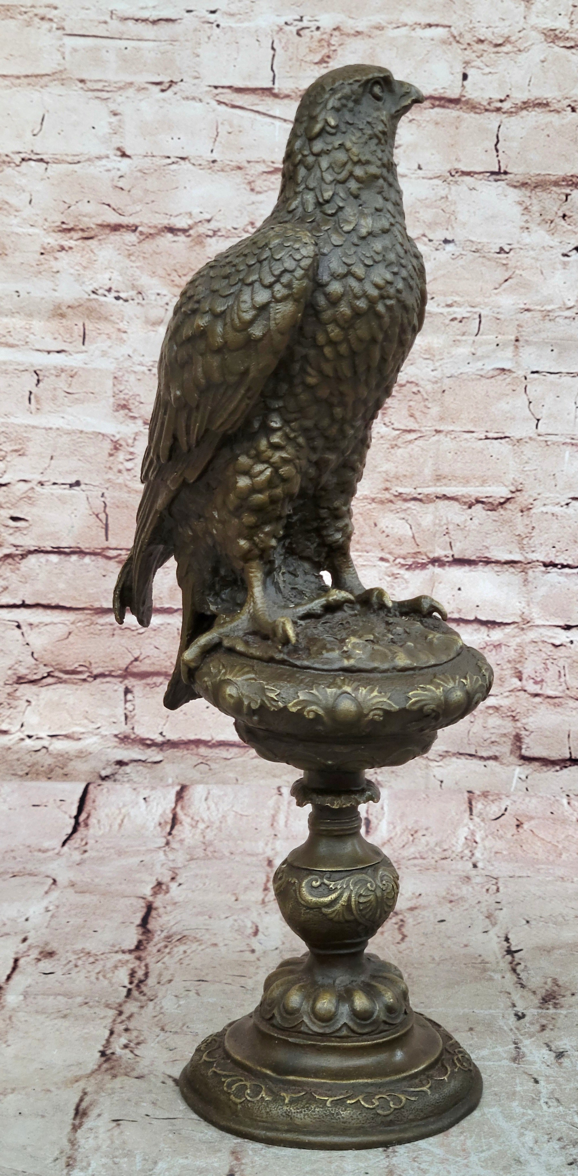 Extra Large Sitting American Eagle Bronze Sculpture Marble Statue Figurine Figure