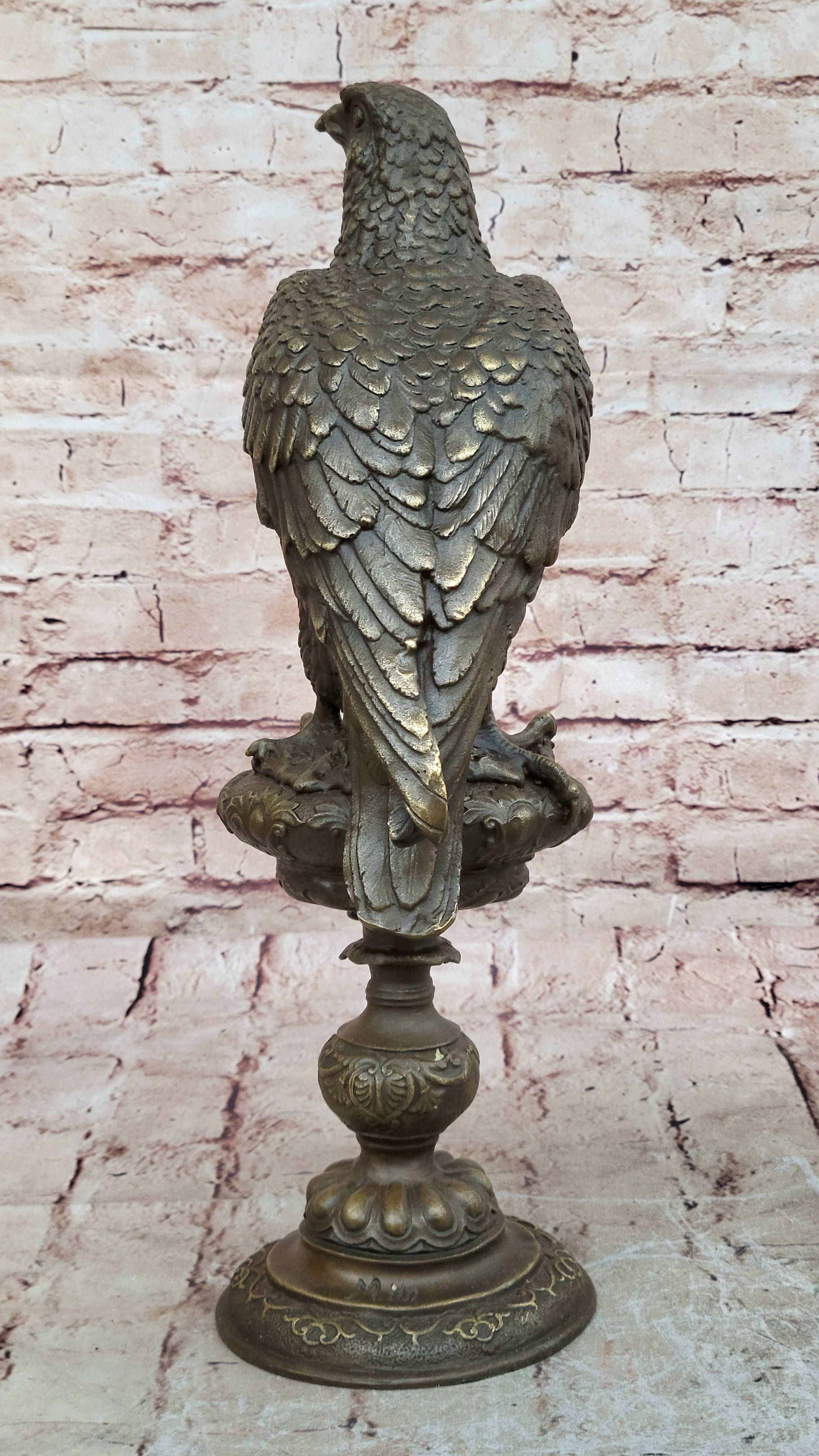 Extra Large Sitting American Eagle Bronze Sculpture Marble Statue Figurine Figure