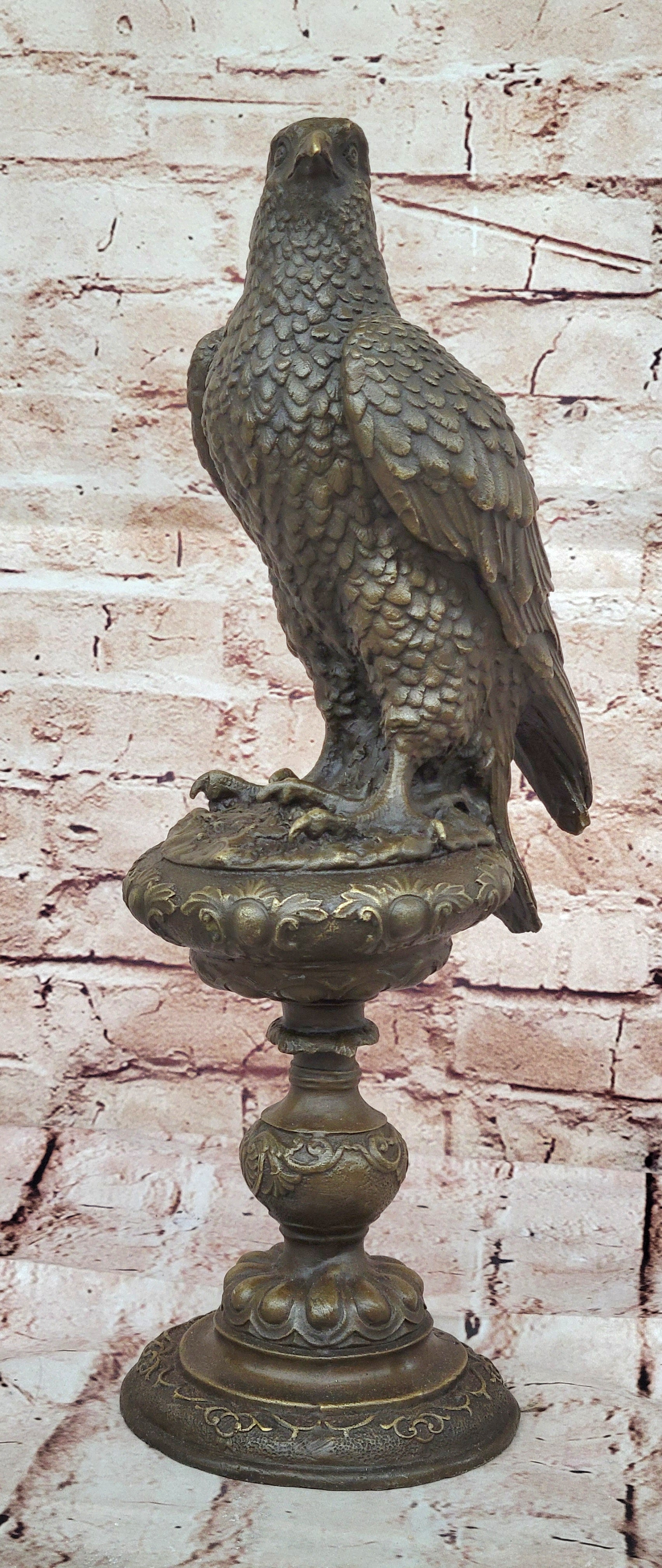 Extra Large Sitting American Eagle Bronze Sculpture Marble Statue Figurine Figure