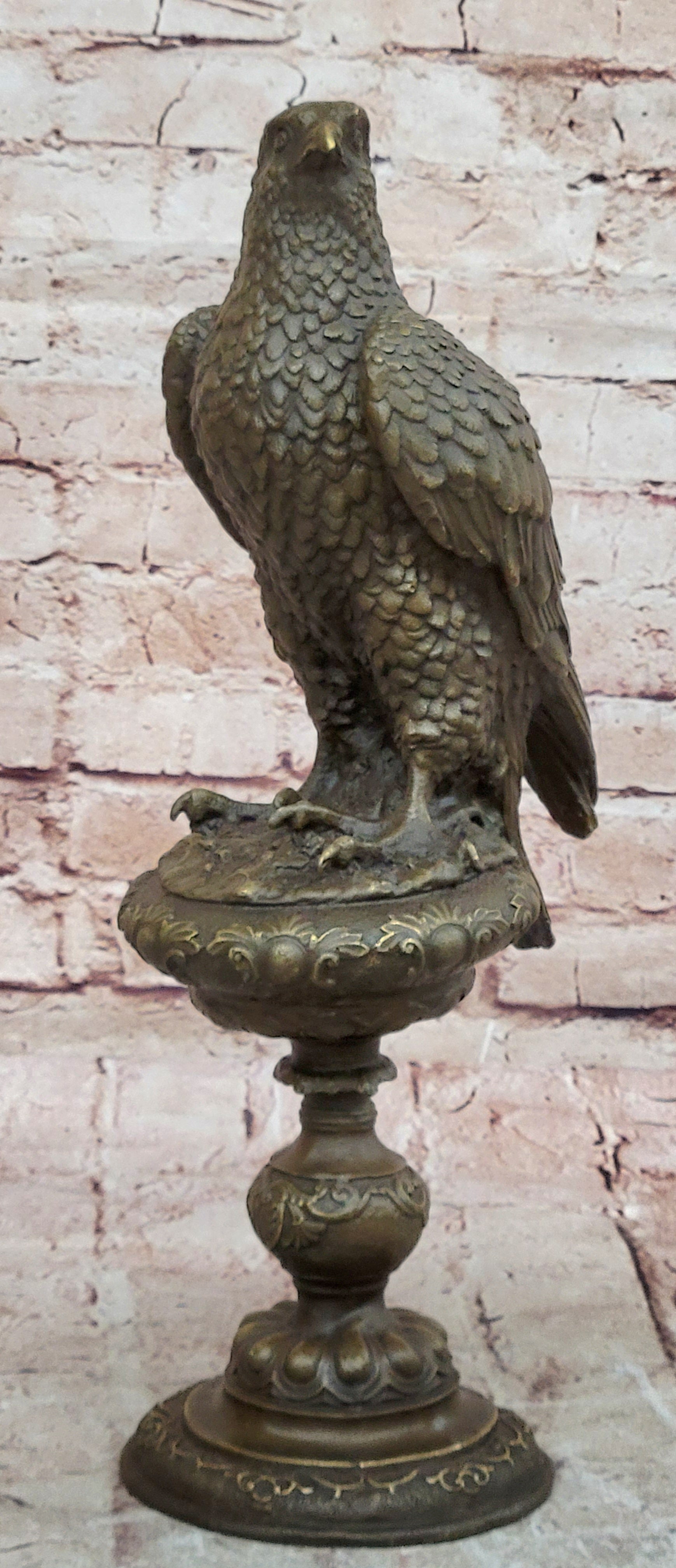 Extra Large Sitting American Eagle Bronze Sculpture Marble Statue Figurine Figure