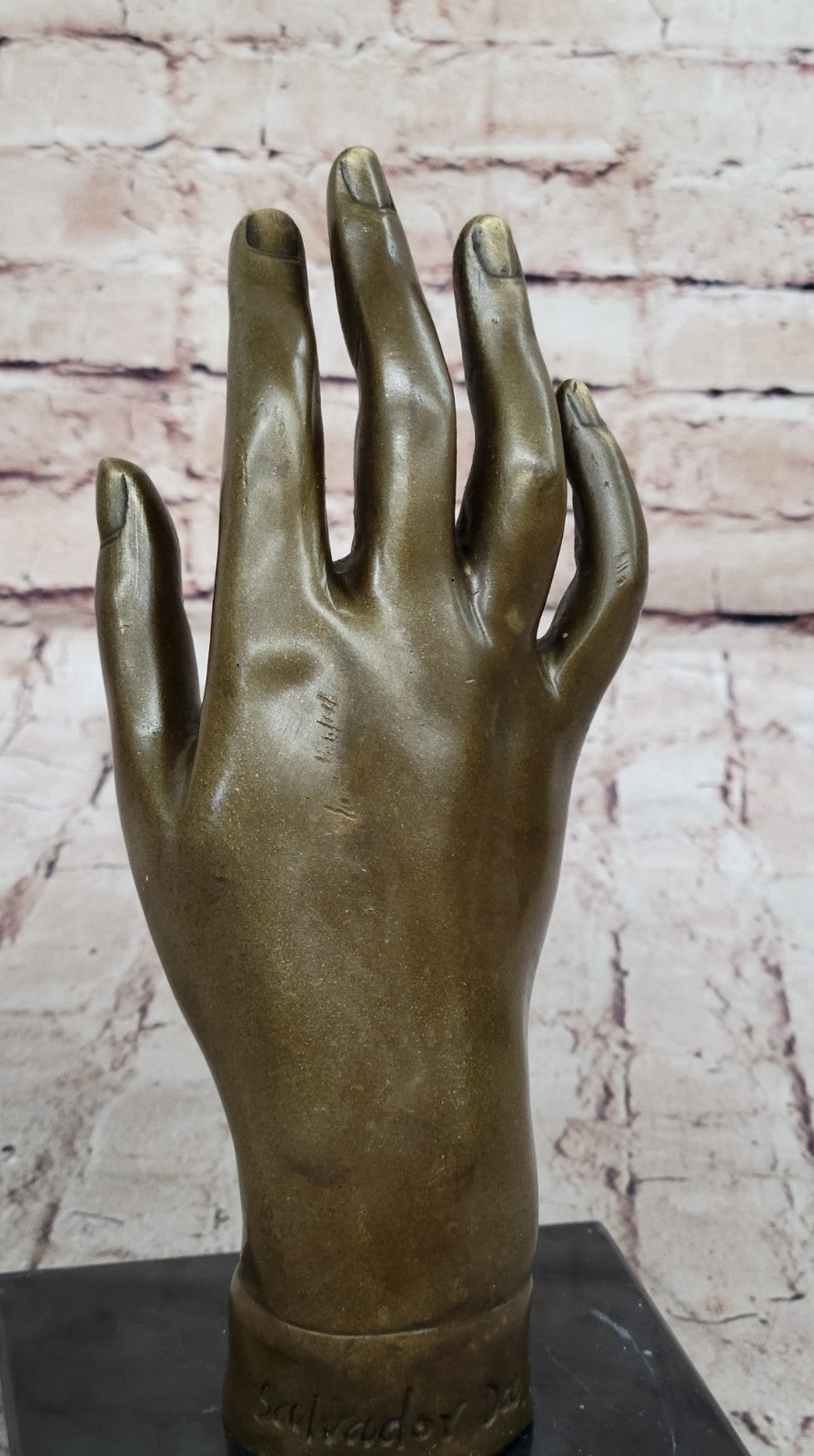 Salvador Dali Inspired Woman`s Hand Bronze Sculpture: Intricate Figurine