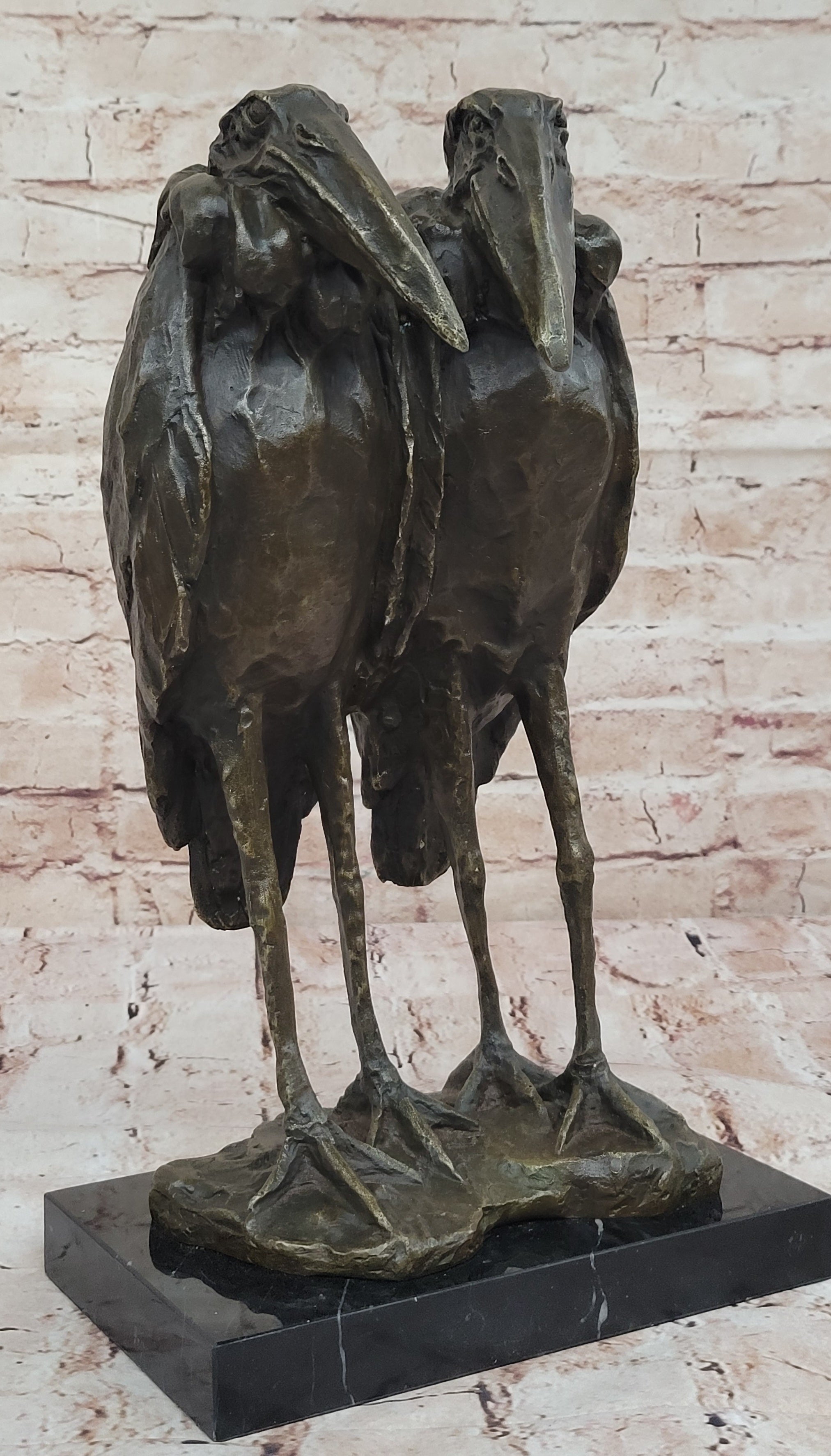 Egret Crane Heron Wetland Coastal Shorebird Wading Bird Art Bronze Marble Statue