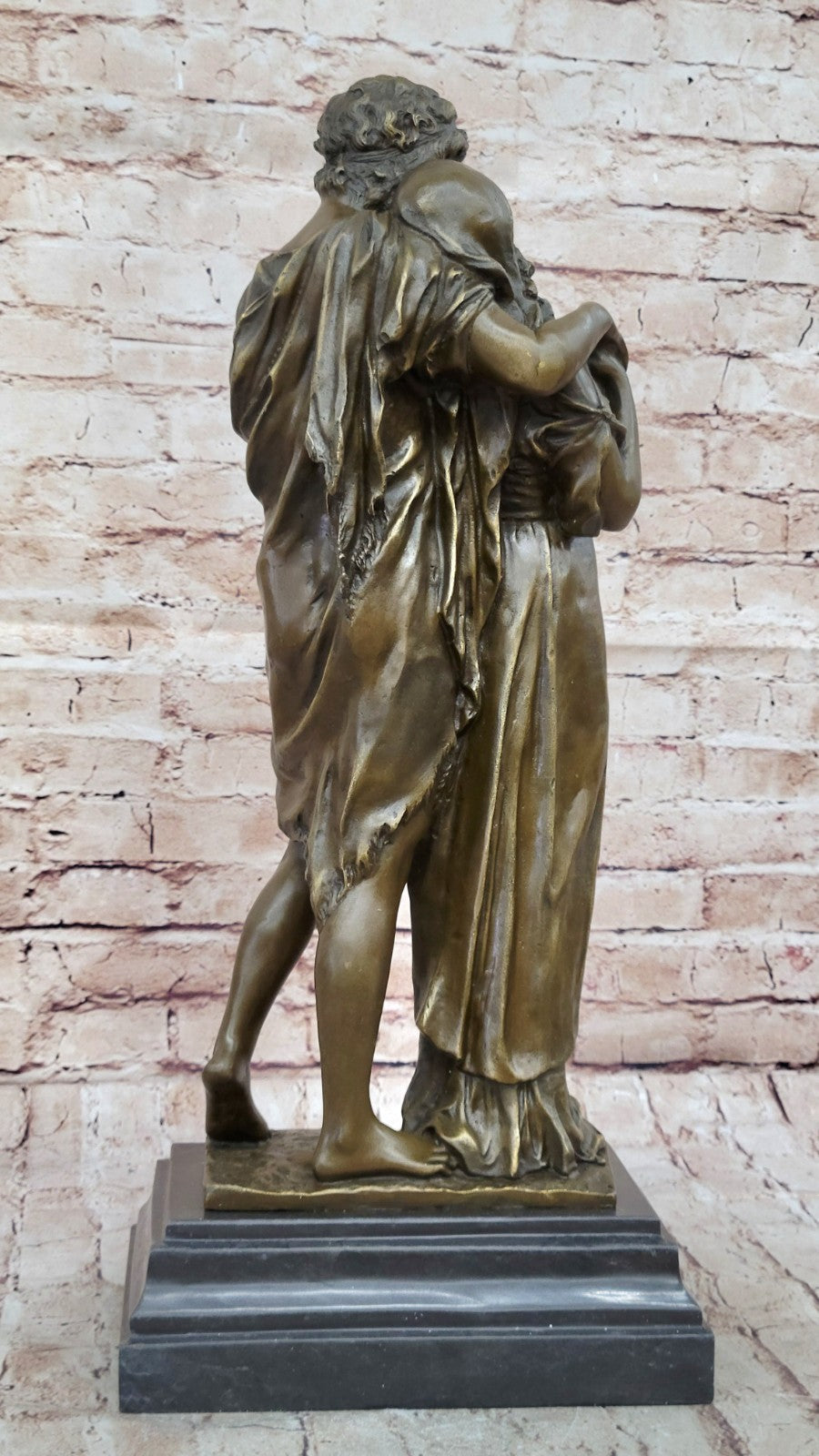 Large Standing Couple Figurine Art Figure Marble Decor Bronze Sculpture Figure