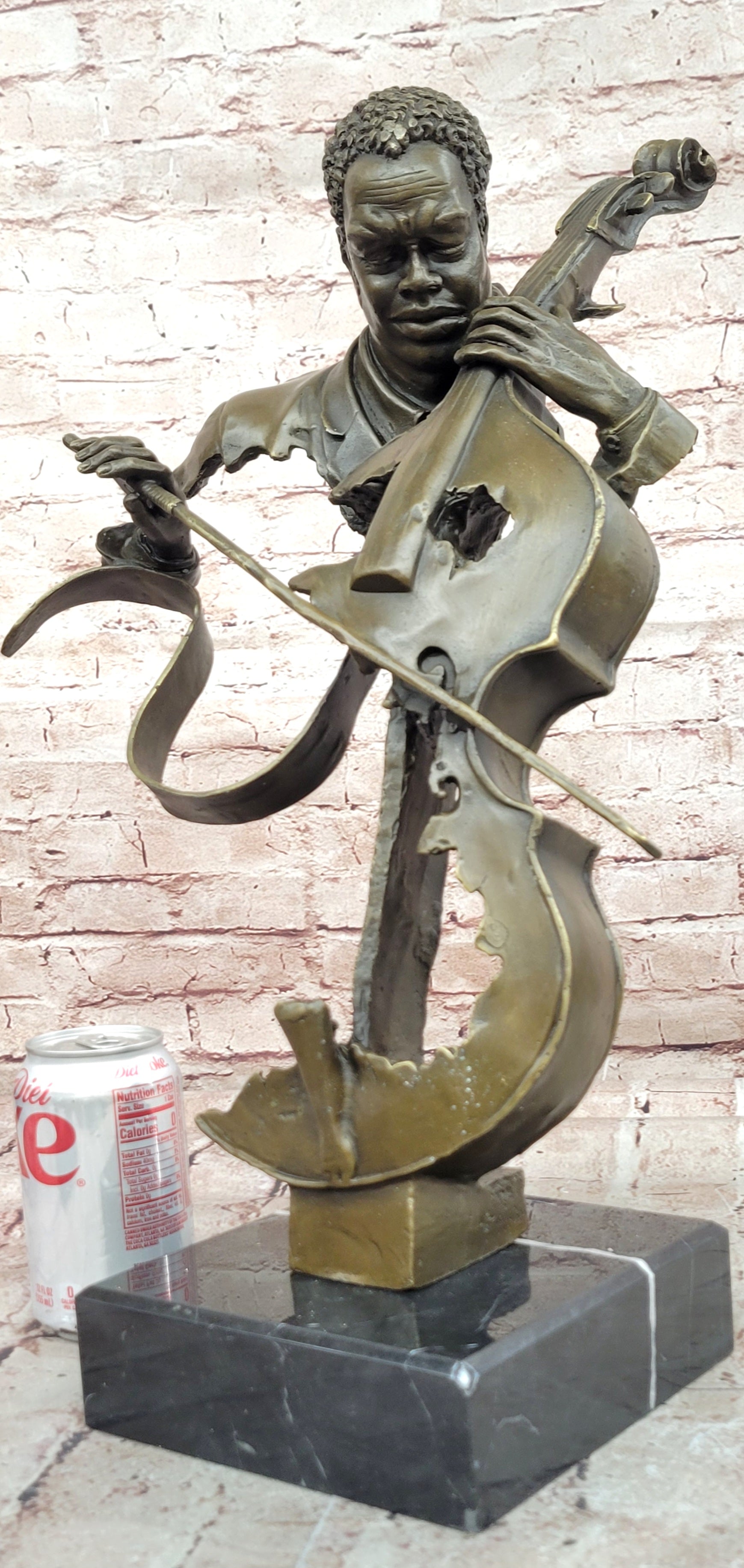 Hot Cast Collectible Cello Player Music Trophy Original Bronze by Williams Sale