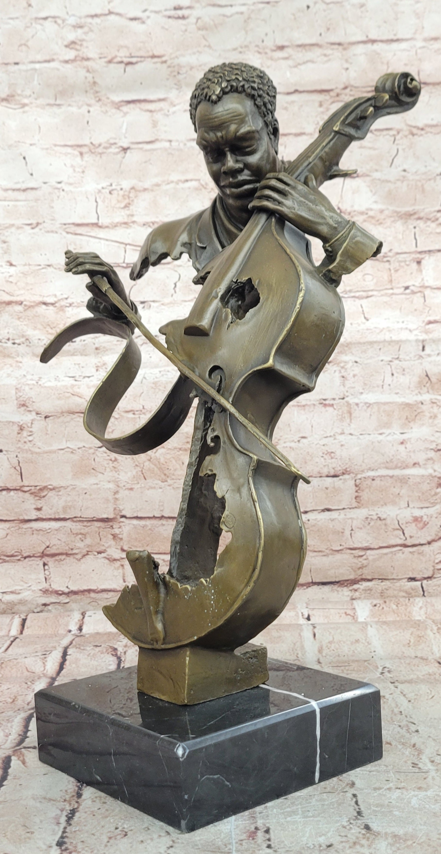 Hot Cast Collectible Cello Player Music Trophy Original Bronze by Williams Sale