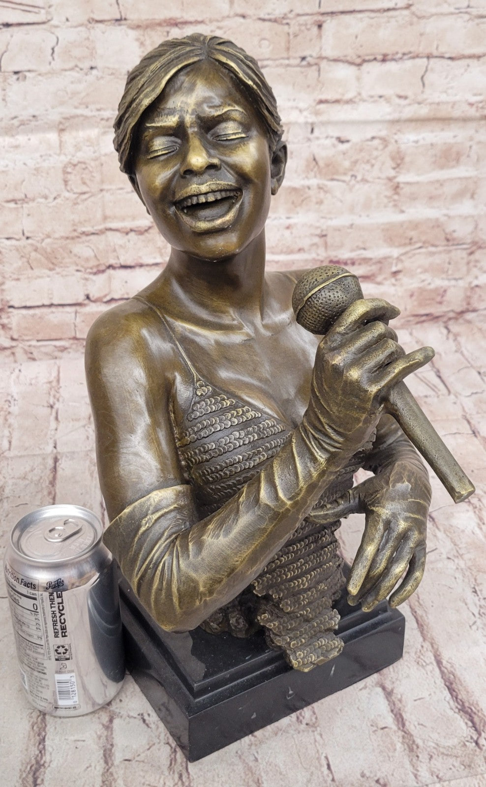 15" Bronze ART STATUE Famous female singer notability beauty bust Sculpture