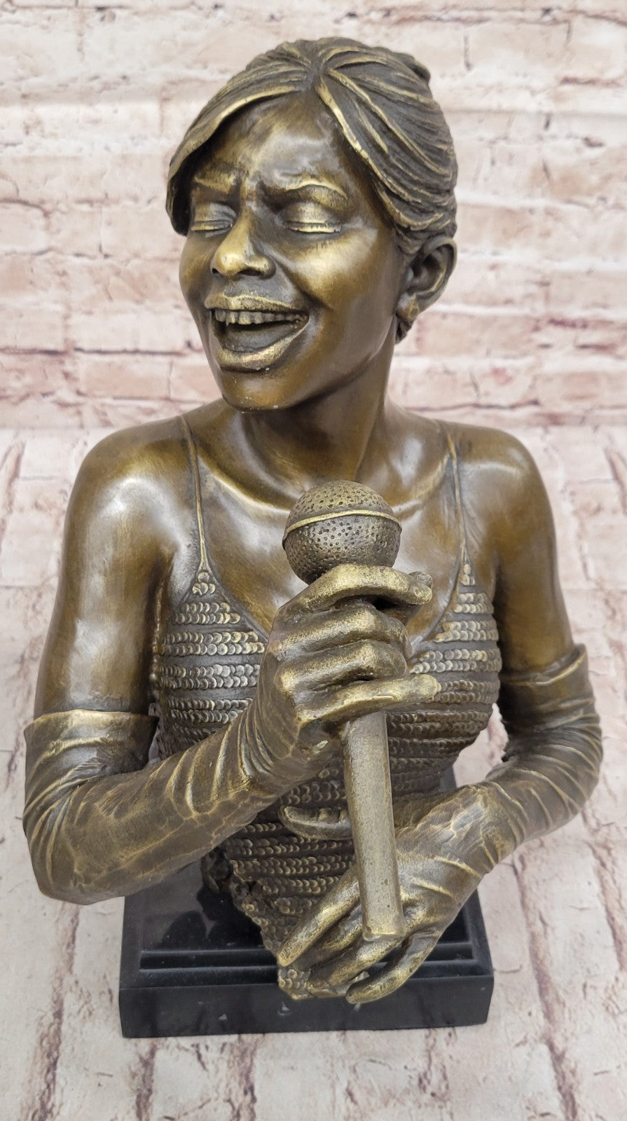 15" Bronze ART STATUE Famous female singer notability beauty bust Sculpture