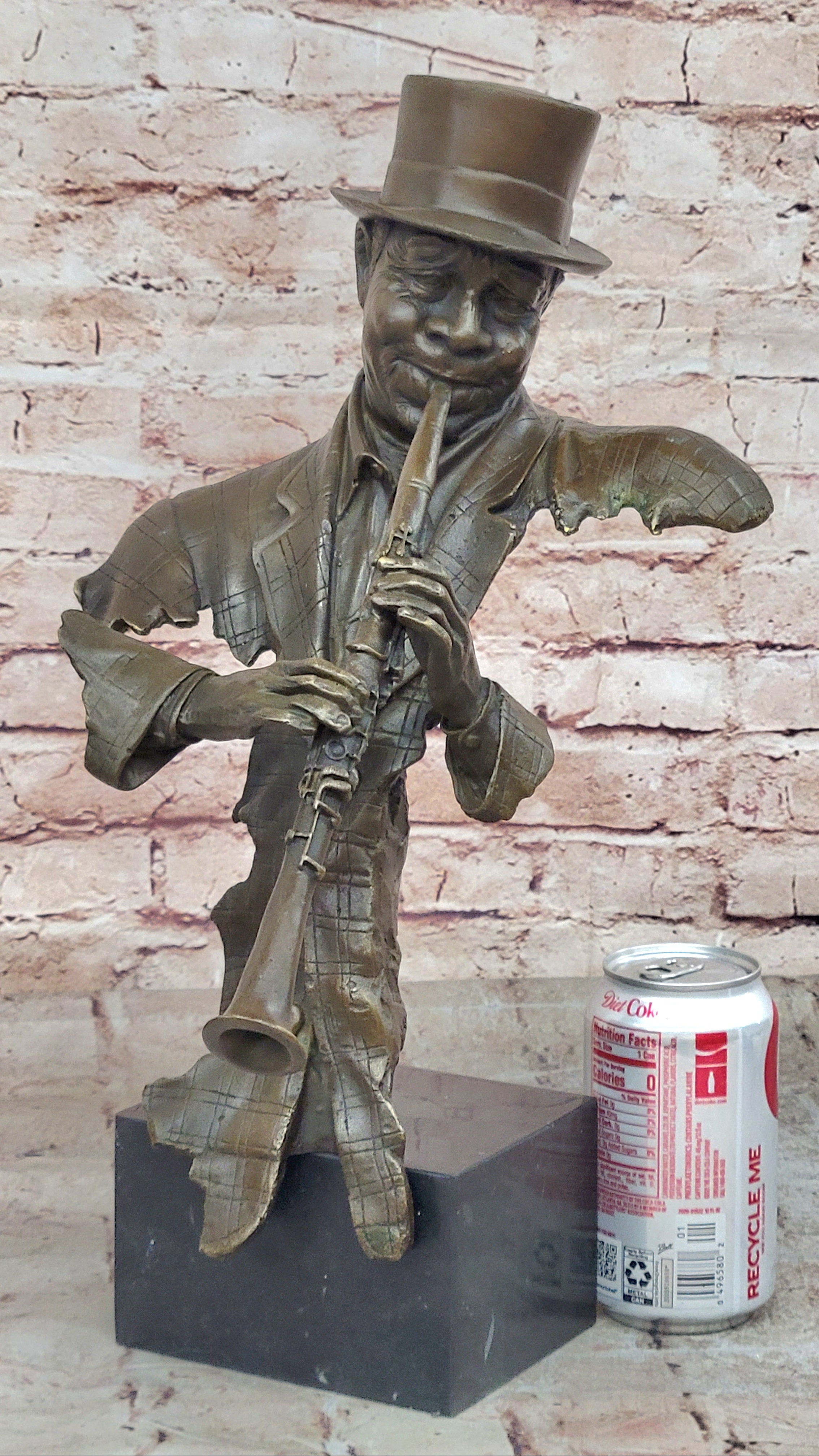 Bronze Sculpture Statue Clarinet Woodwind Player New Orleans Artist Street Music