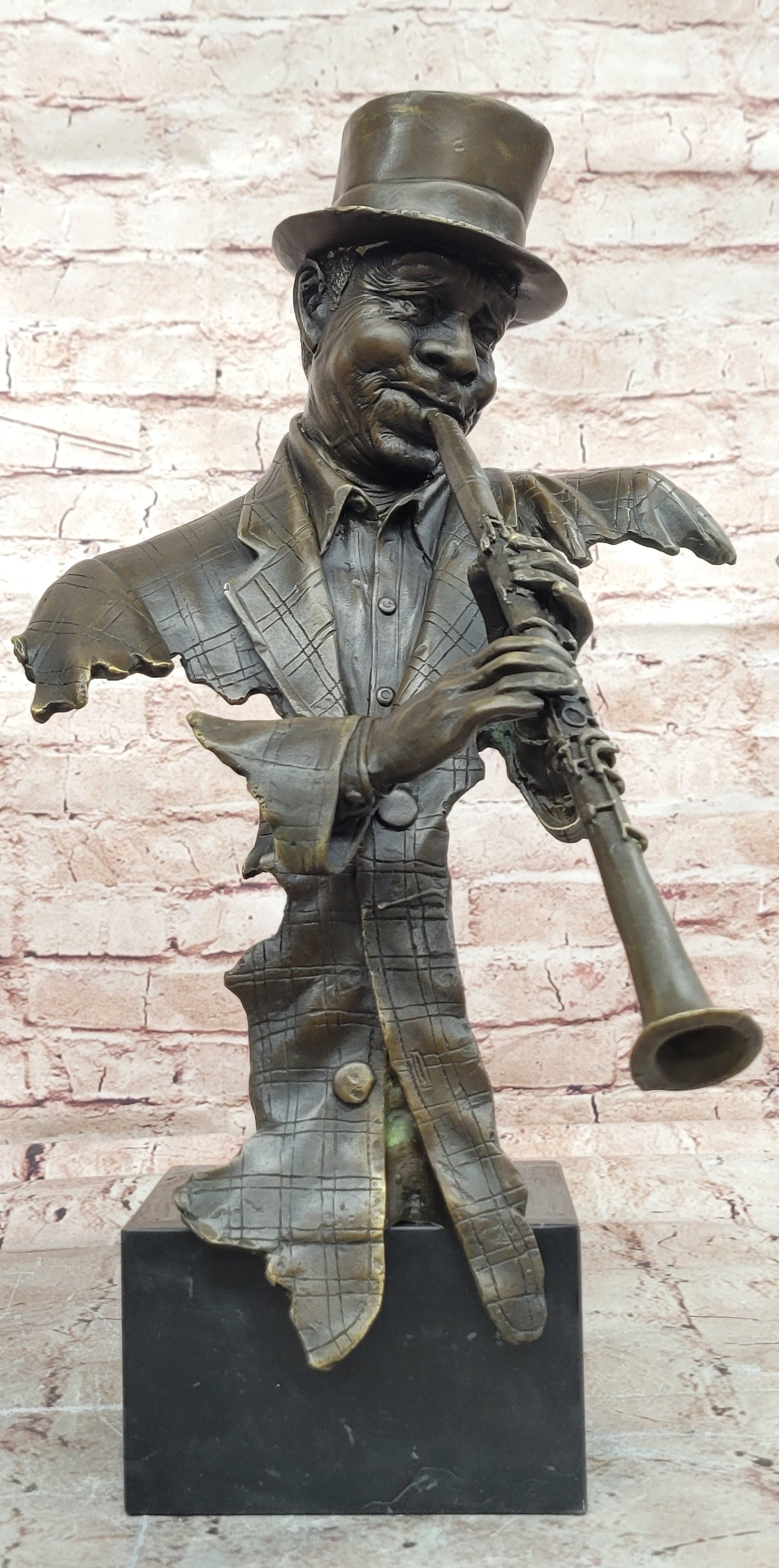 Bronze Sculpture Statue Clarinet Woodwind Player New Orleans Artist Street Music