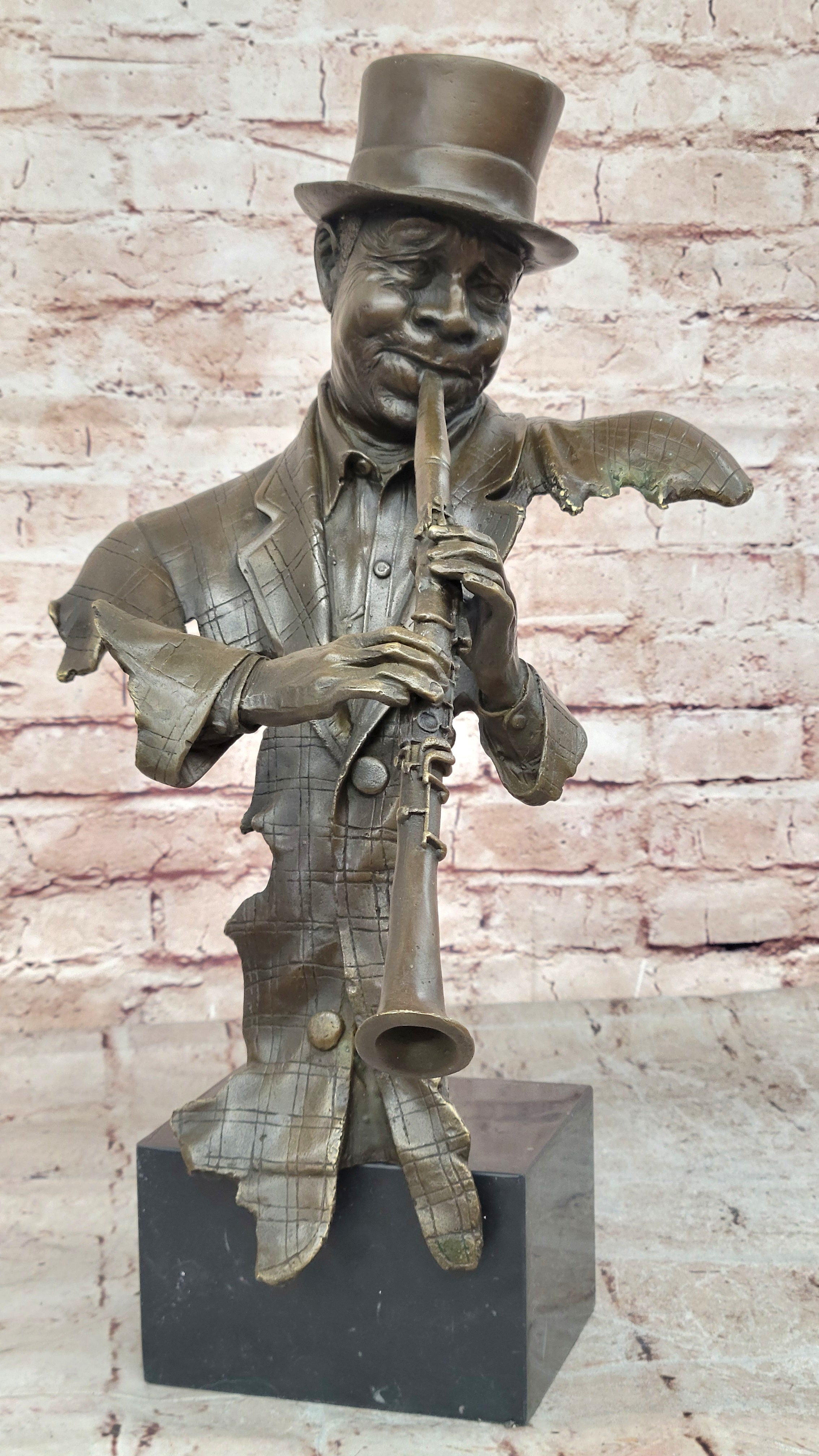 Bronze Sculpture Statue Clarinet Woodwind Player New Orleans Artist Street Music