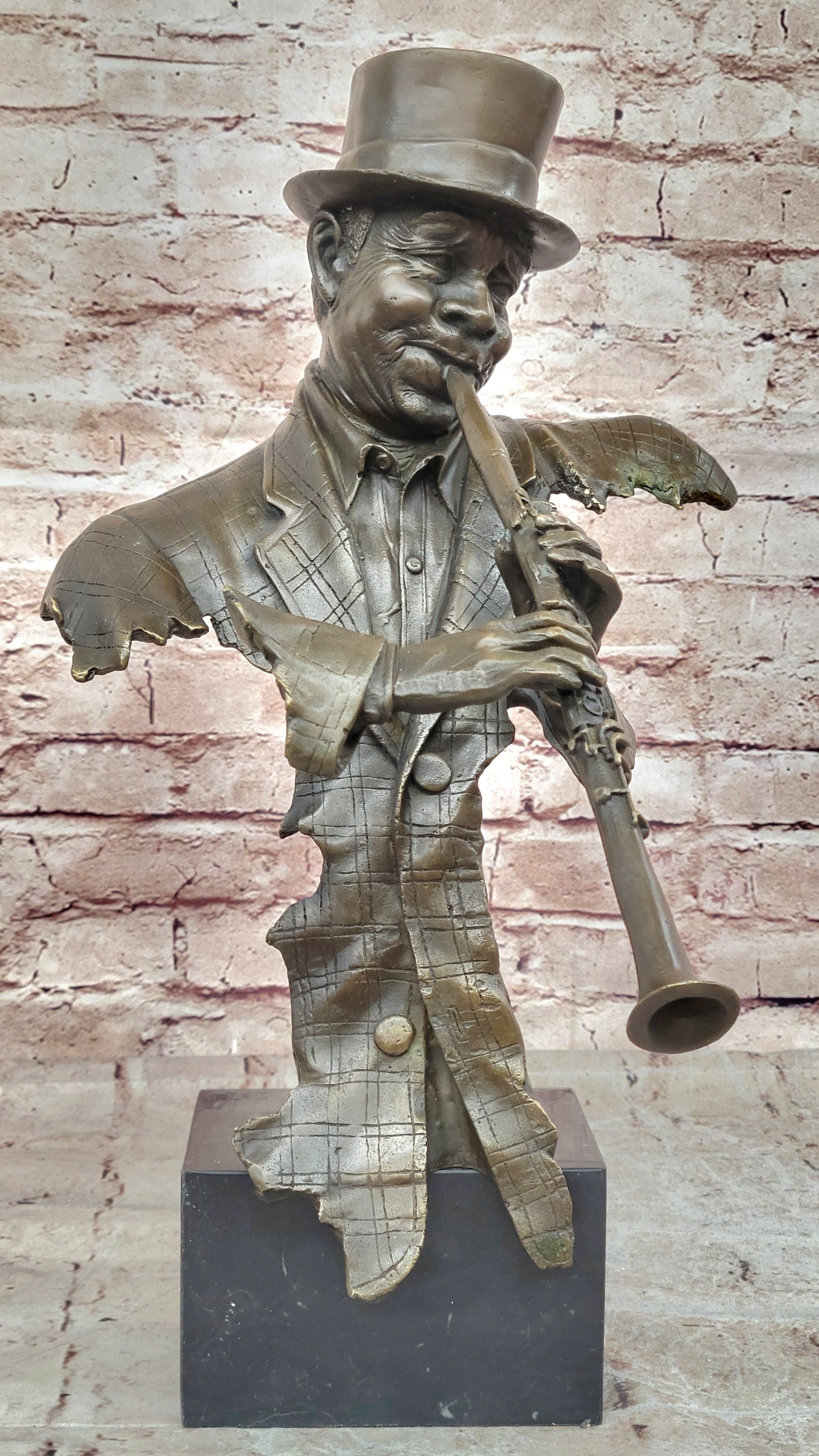 Bronze Sculpture Statue Clarinet Woodwind Player New Orleans Artist Street Music