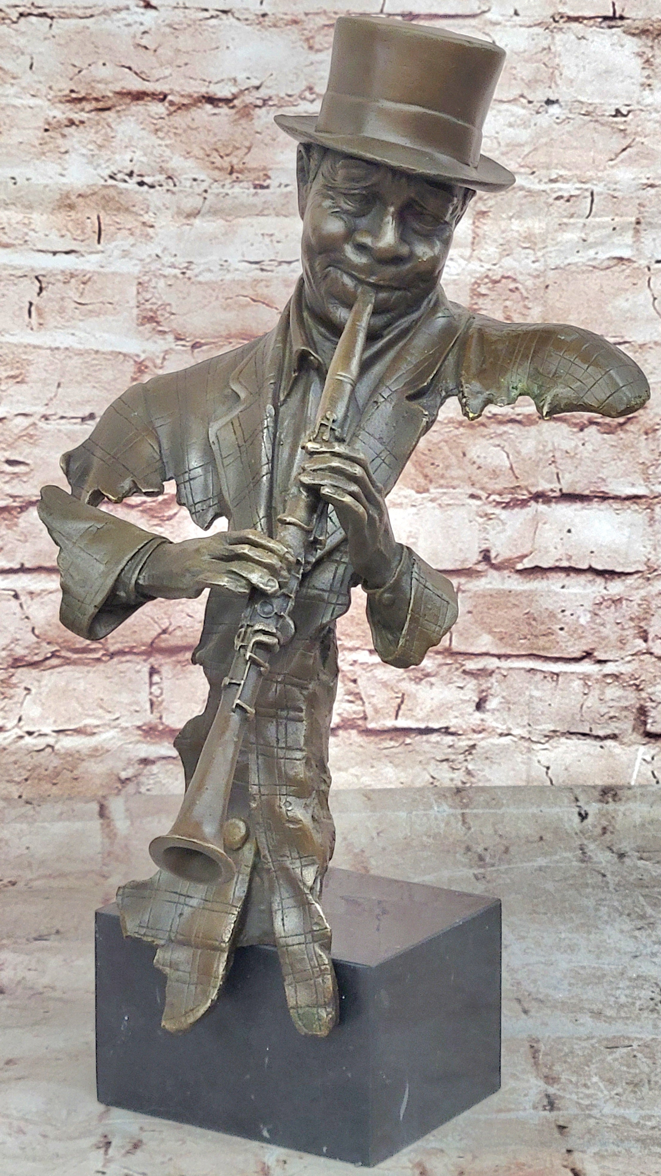 Bronze Sculpture Statue Clarinet Woodwind Player New Orleans Artist Street Music