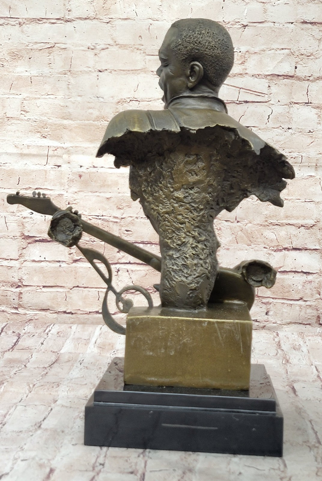 Bronze Sculpture Handcrafted Musician Music Guitar Player Hot Cast Marble Figuri