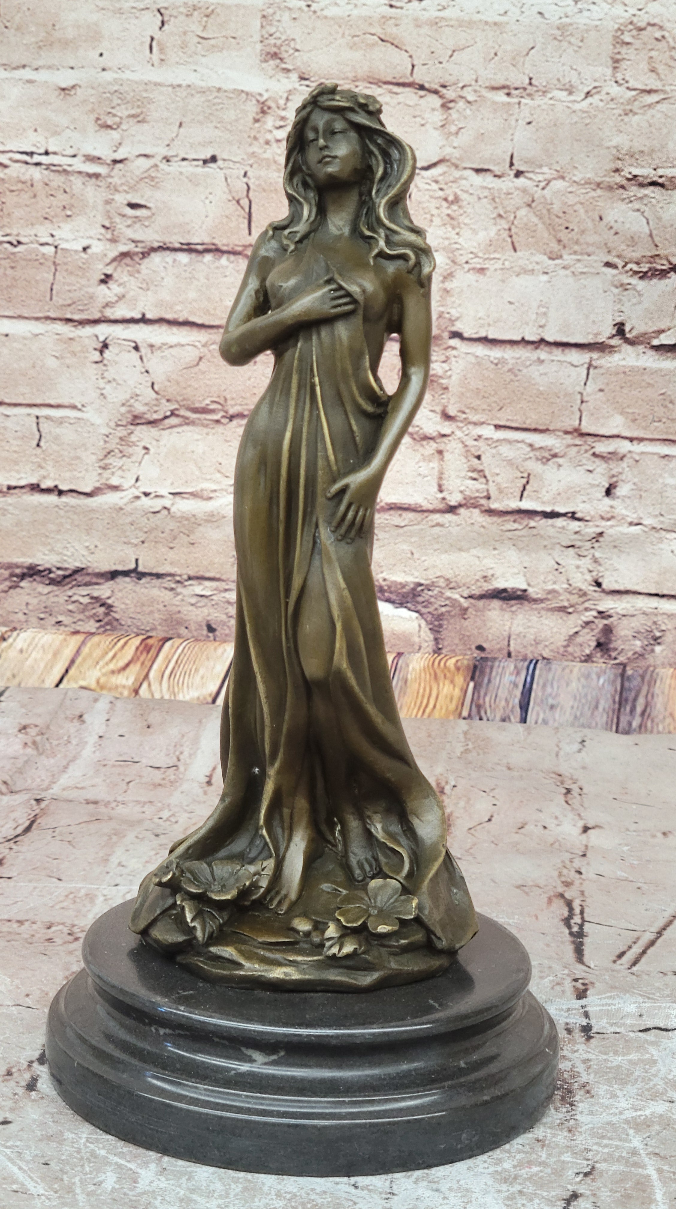Aldo Vitaleh Liberated Maiden Bronze Sculpture Cast Figurine Figure Original Art