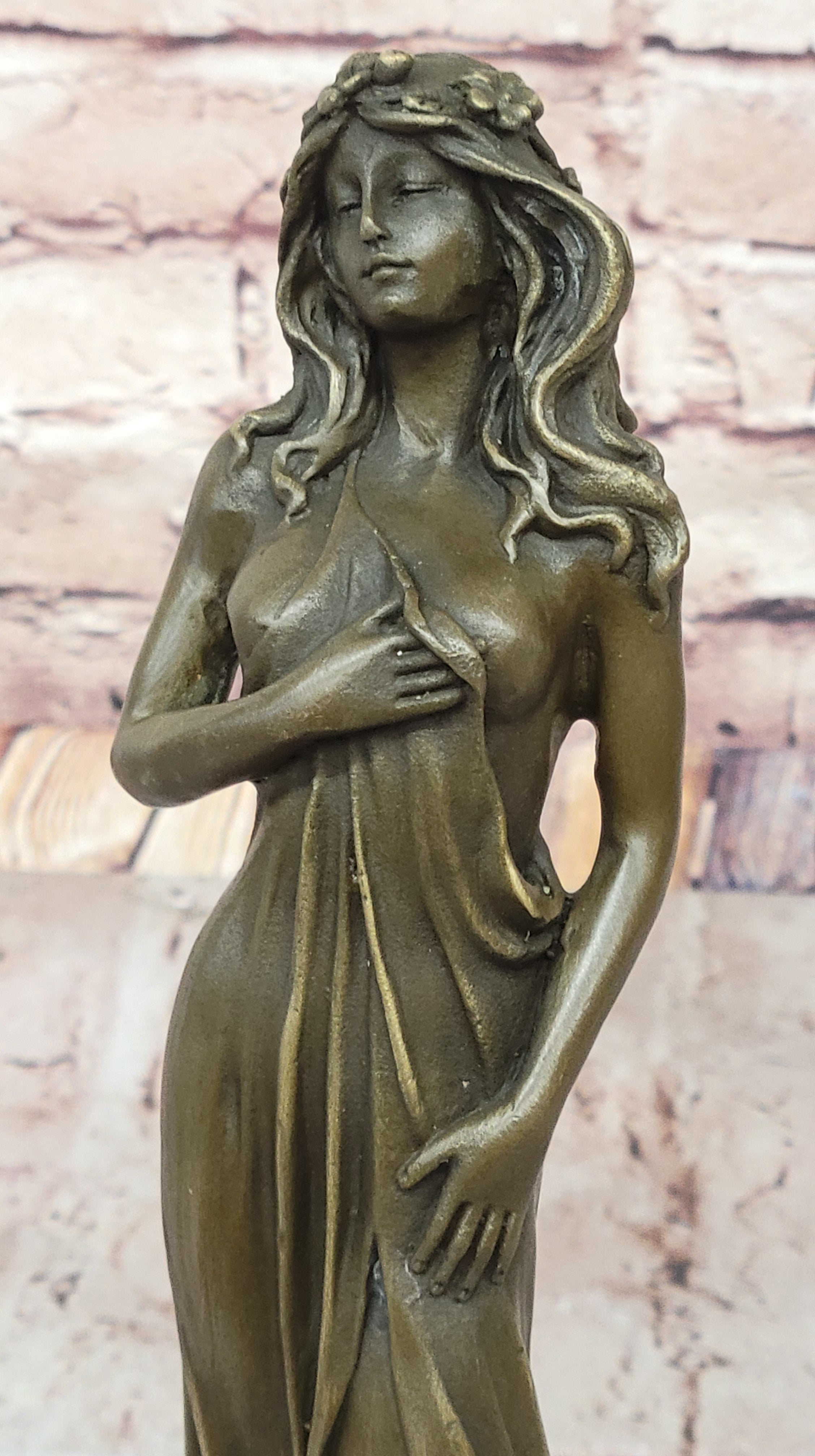Aldo Vitaleh Liberated Maiden Bronze Sculpture Cast Figurine Figure Original Art