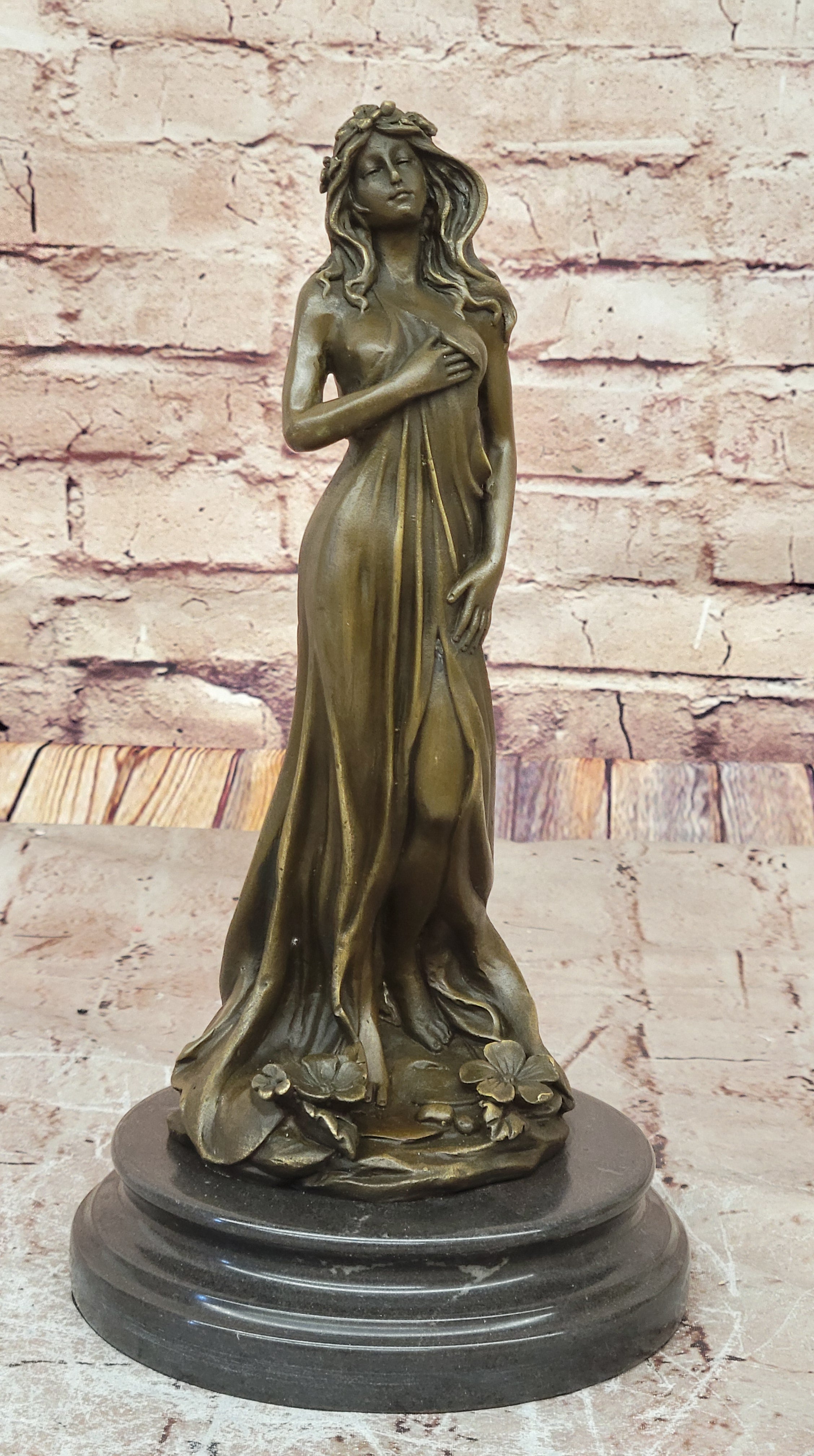 Aldo Vitaleh Liberated Maiden Bronze Sculpture Cast Figurine Figure Original Art
