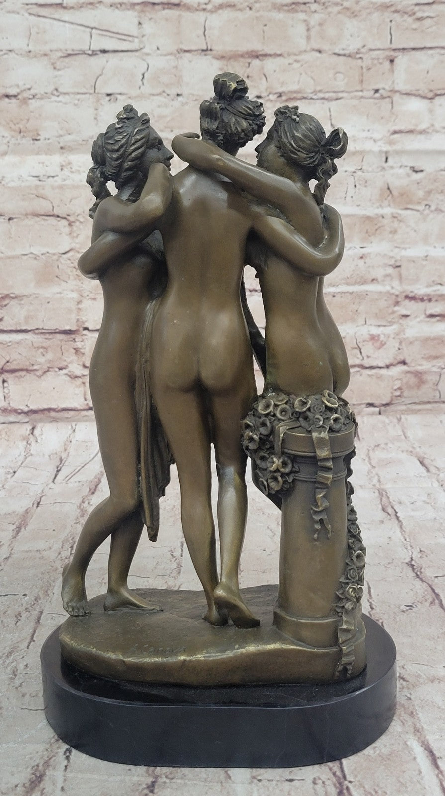 THE THREE GRACES BRONZE STATUE SCULPTURE HOT CAST FIGURINE NO RESERVE NUDE DECOR