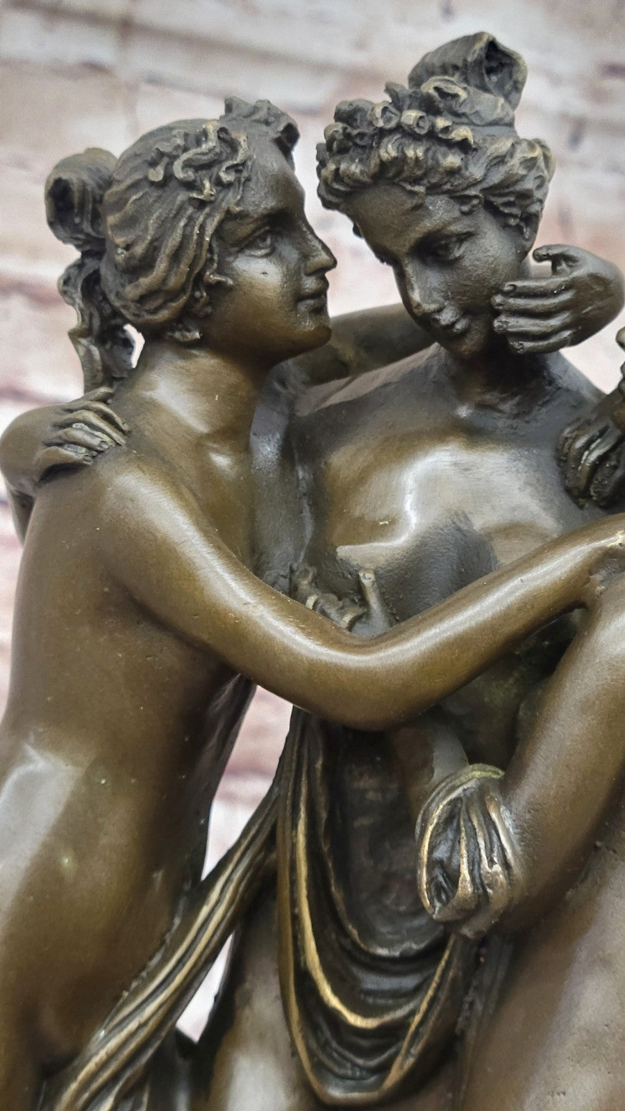 THE THREE GRACES BRONZE STATUE SCULPTURE HOT CAST FIGURINE NO RESERVE NUDE DECOR