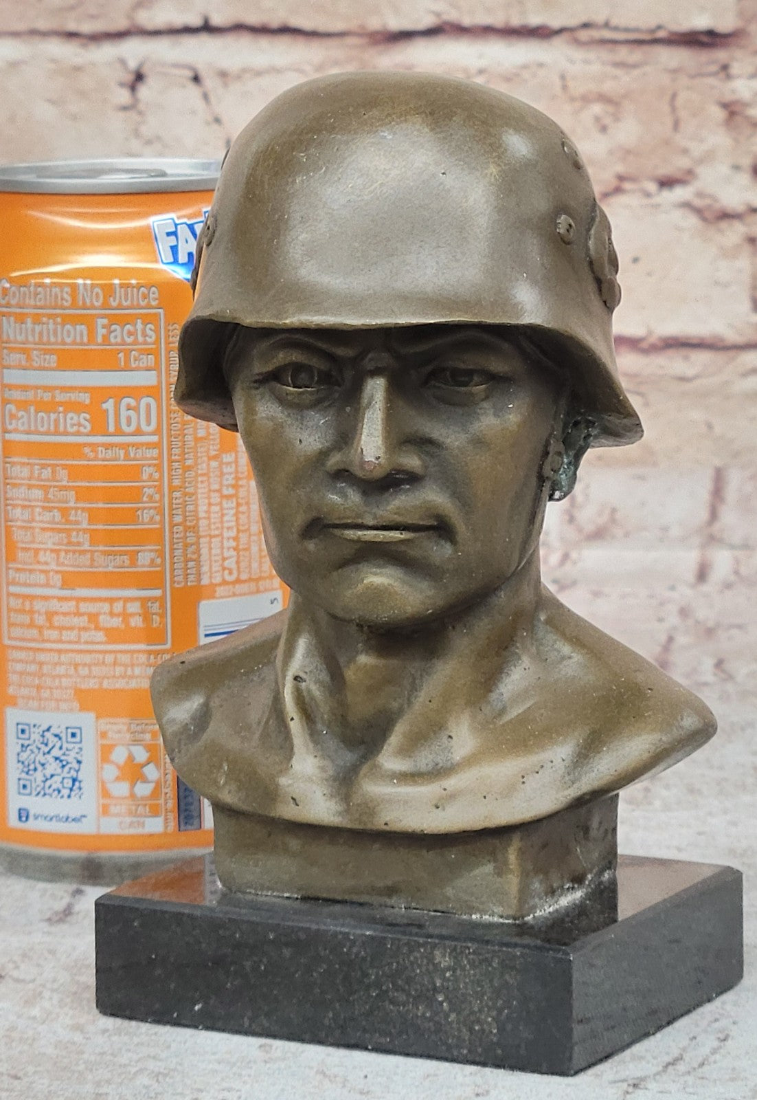 Handcrafted Original German Soldier Collector Memorabilia Bronze Sculpture Art