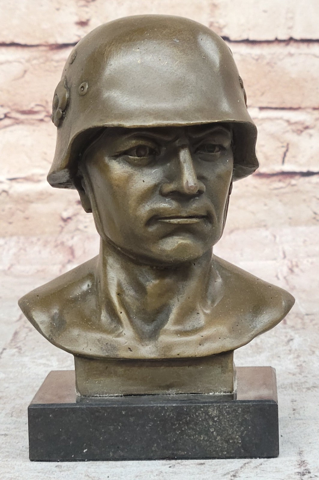Handcrafted Original German Soldier Collector Memorabilia Bronze Sculpture Art