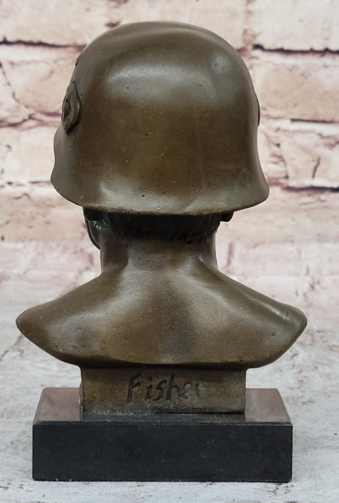 Handcrafted Original German Soldier Collector Memorabilia Bronze Sculpture Art