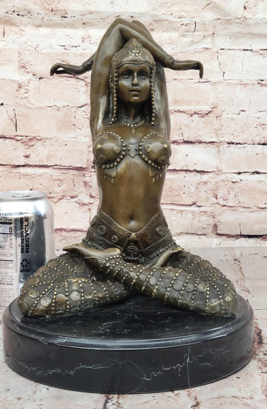 Handcrafted bronze sculpture SALE Art Meditation Yoga Lady Lost Wax Method