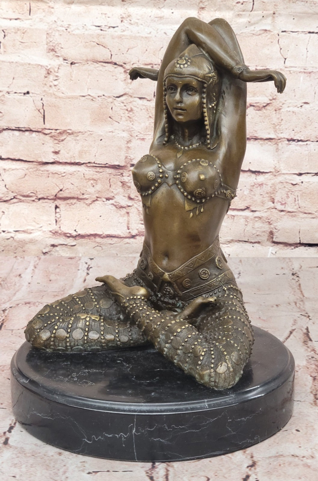 Handcrafted bronze sculpture SALE Art Meditation Yoga Lady Lost Wax Method