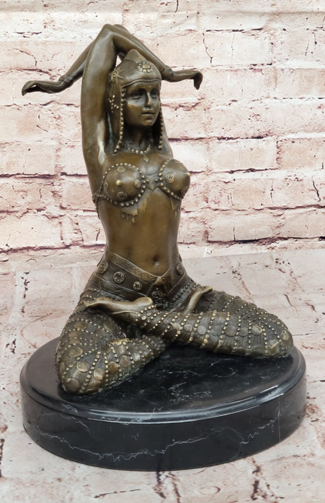 Handcrafted bronze sculpture SALE Art Meditation Yoga Lady Lost Wax Method