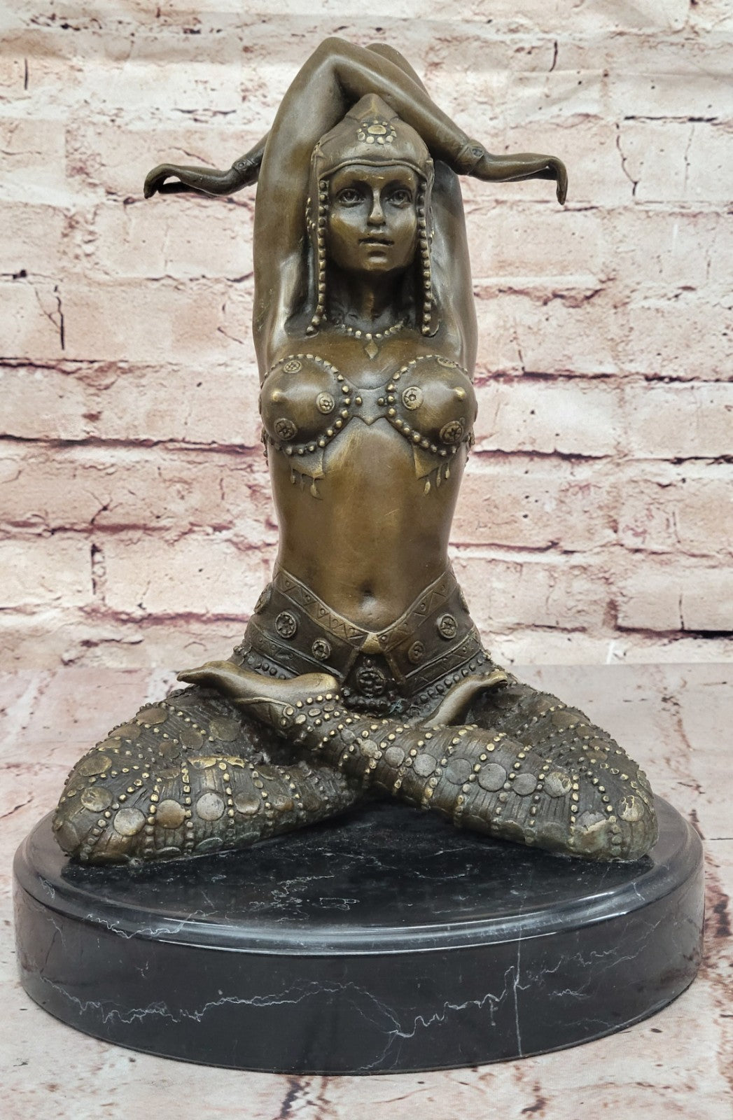 Handcrafted bronze sculpture SALE Art Meditation Yoga Lady Lost Wax Method