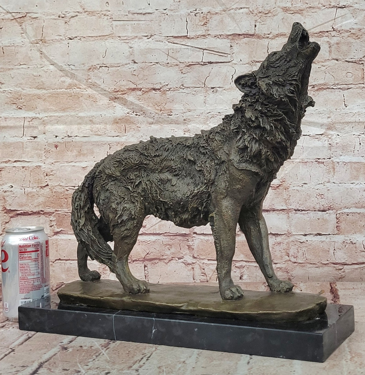 MAJESTIC BRONZE ART SCULPTURE STATUE WOLF CLASSIC BRONZE STATUE SIGNED:BARYE