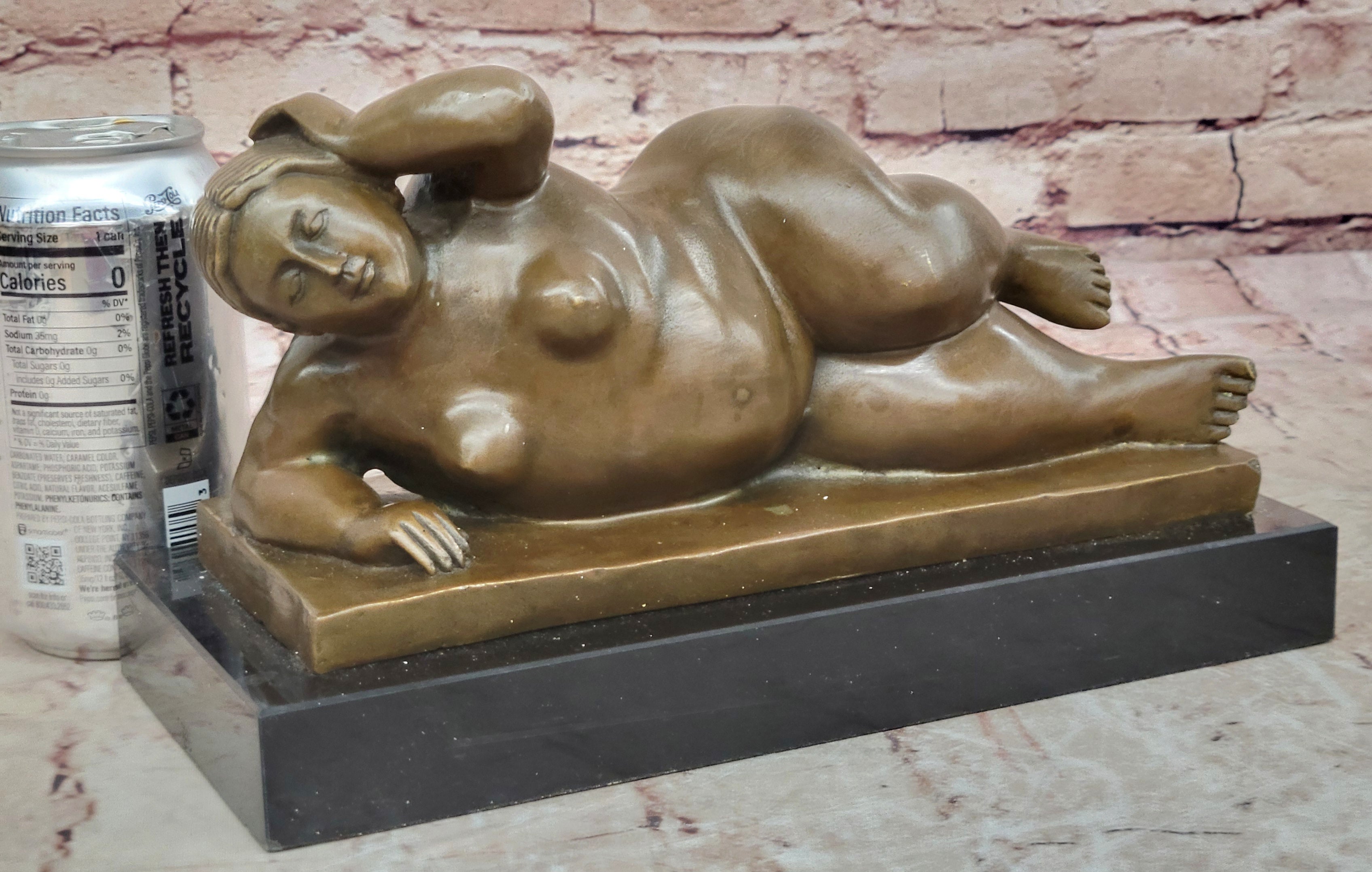 Handcrafted bronze Nude Sculpture Marble Female Abstract Botero Famous Classic