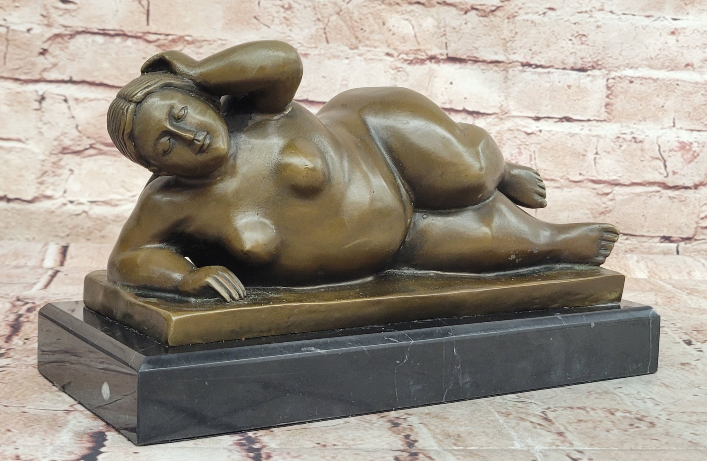 Handcrafted bronze Nude Sculpture Marble Female Abstract Botero Famous Classic