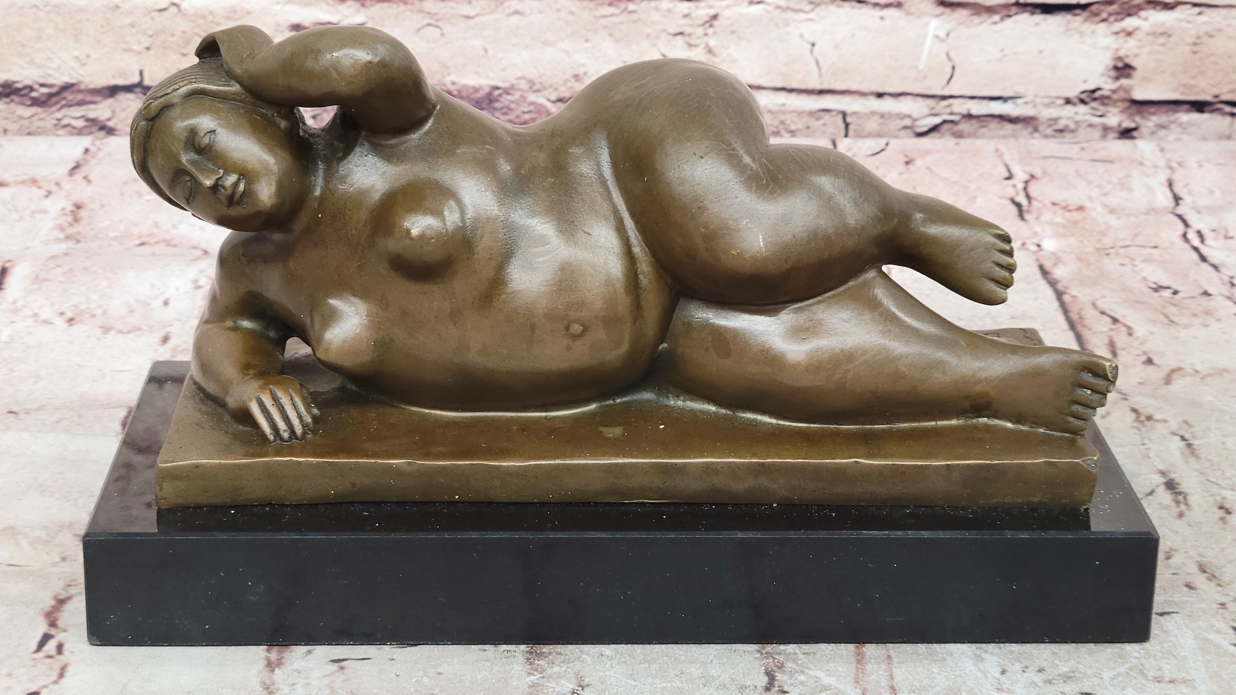 Handcrafted bronze Nude Sculpture Marble Female Abstract Botero Famous Classic