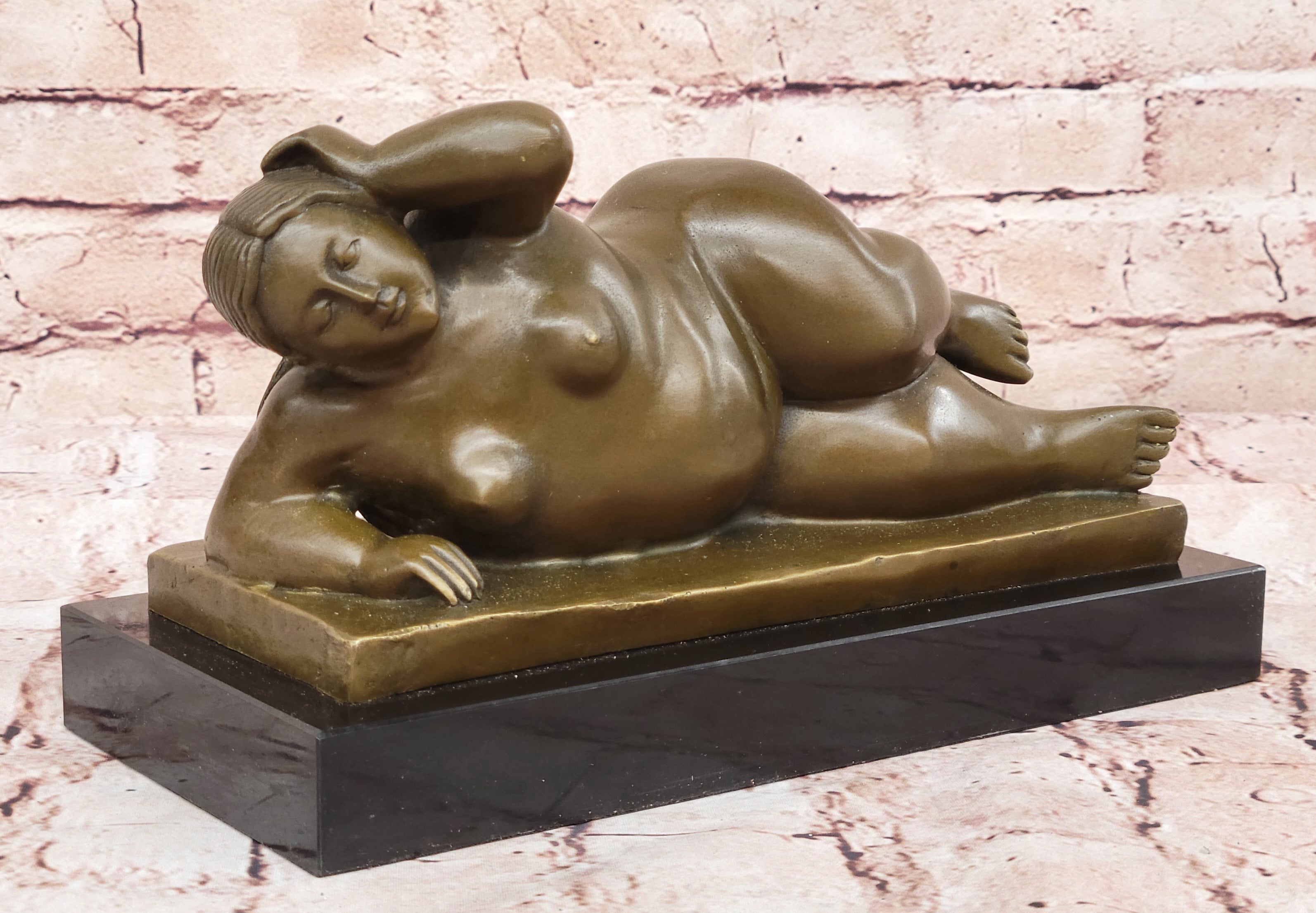 Handcrafted bronze Nude Sculpture Marble Female Abstract Botero Famous Classic