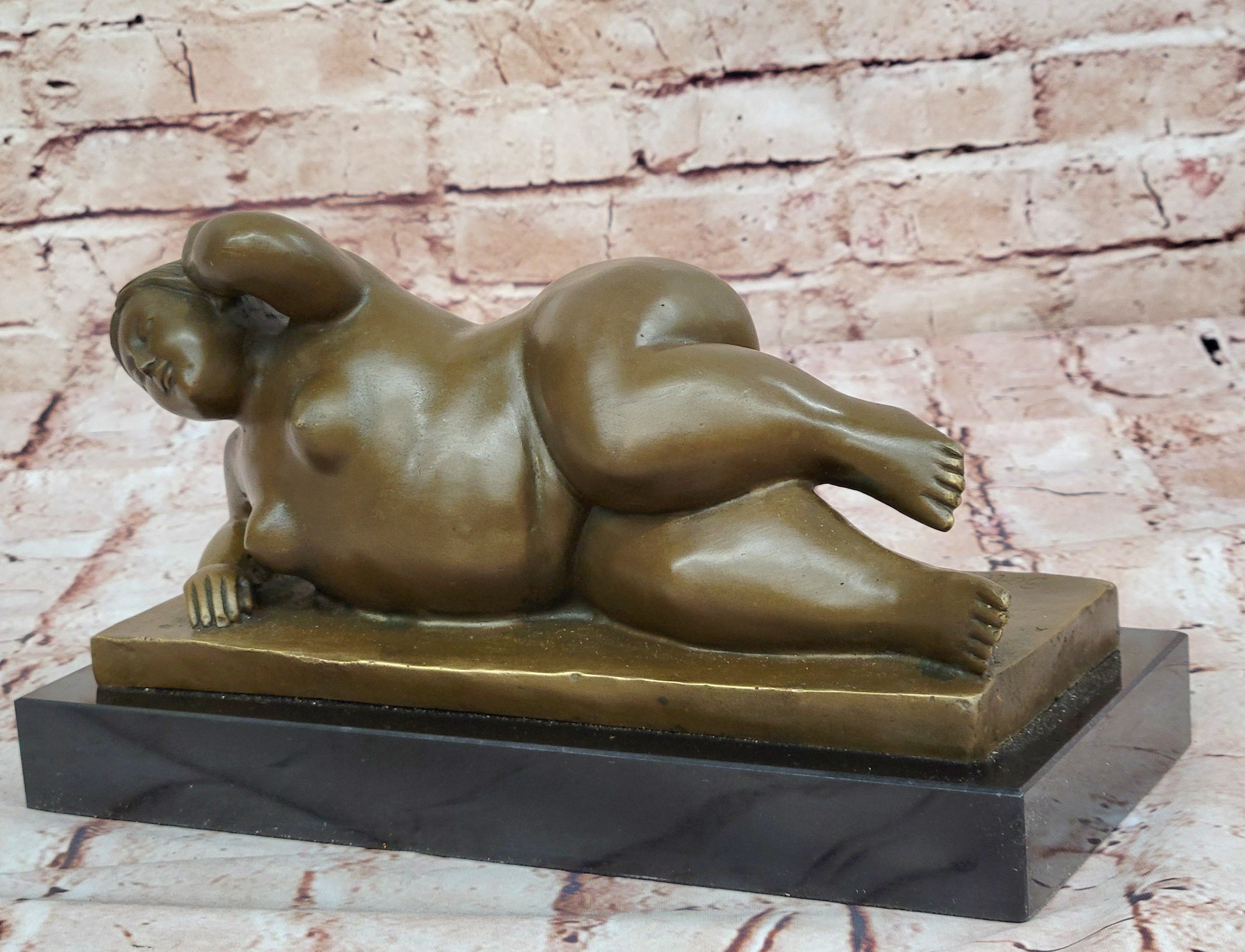 Handcrafted bronze Nude Sculpture Marble Female Abstract Botero Famous Classic