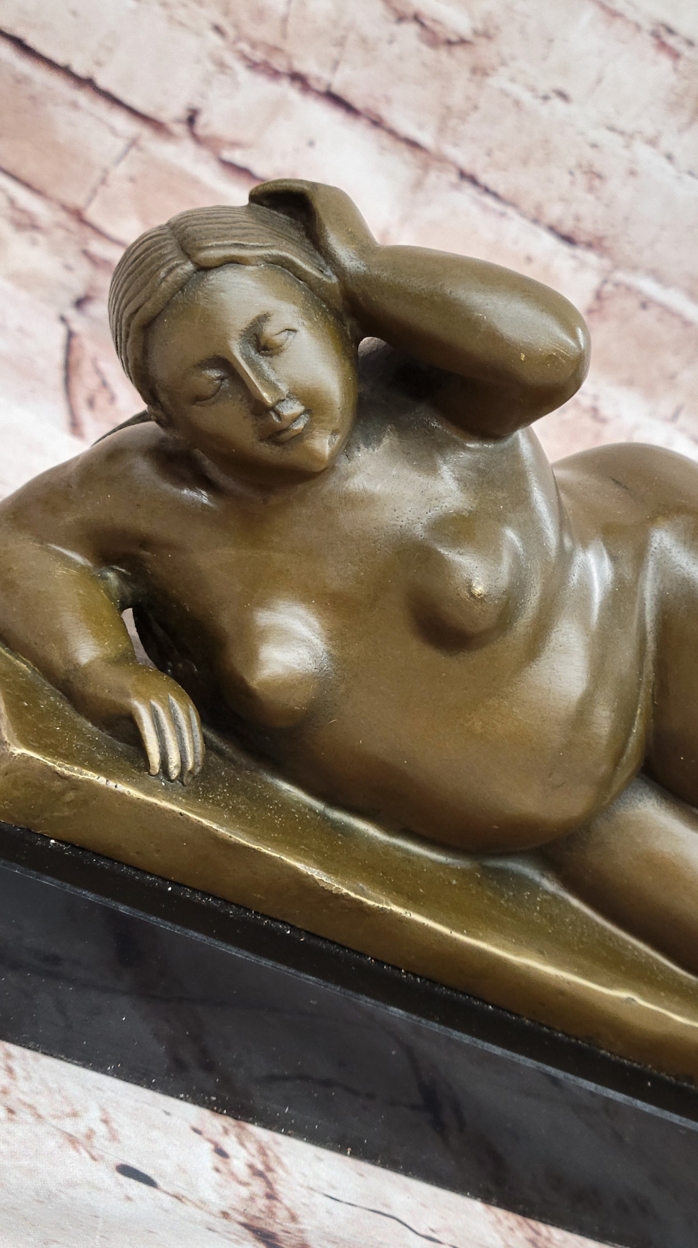 Handcrafted bronze Nude Sculpture Marble Female Abstract Botero Famous Classic