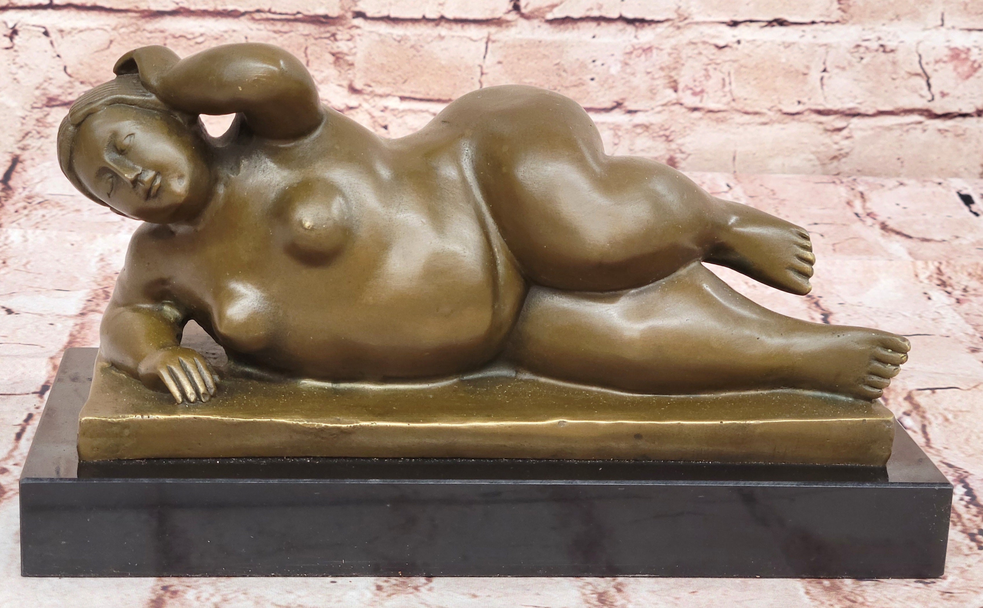 Handcrafted bronze Nude Sculpture Marble Female Abstract Botero Famous Classic