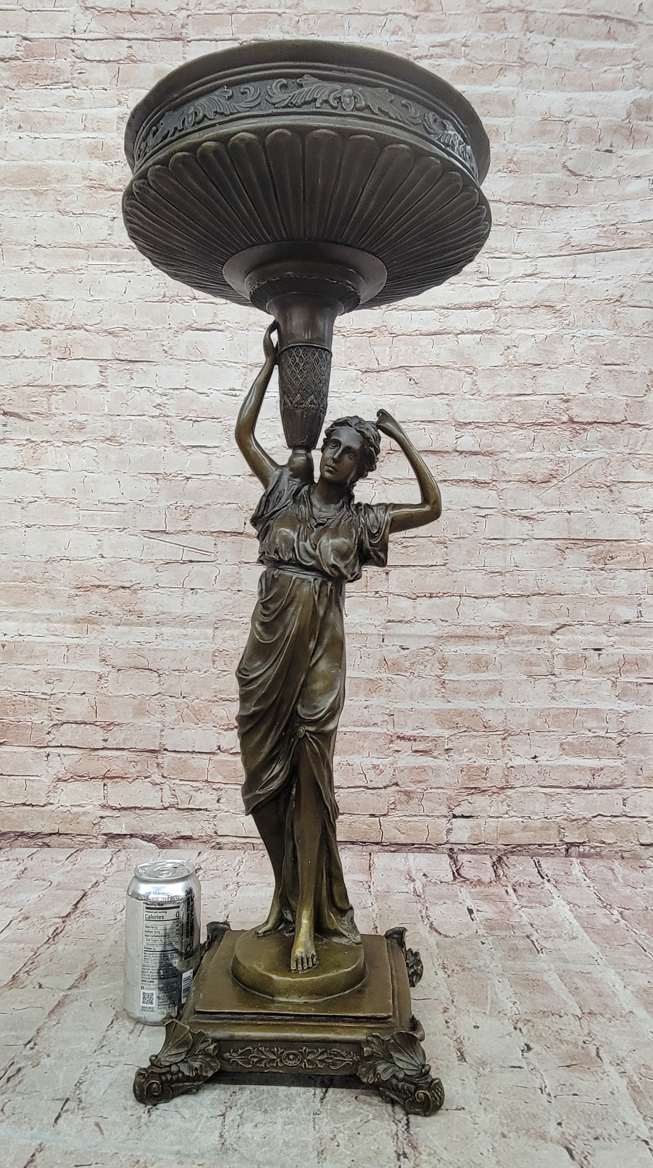 Milo Bronze Pedestal Woman Sculpture Classical Style Lady Statue Collectible