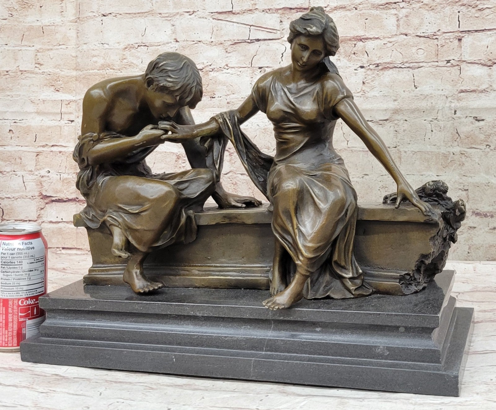Signed Dalou Love Bronze Sculpture Romance Sculpture Home Office Decoration