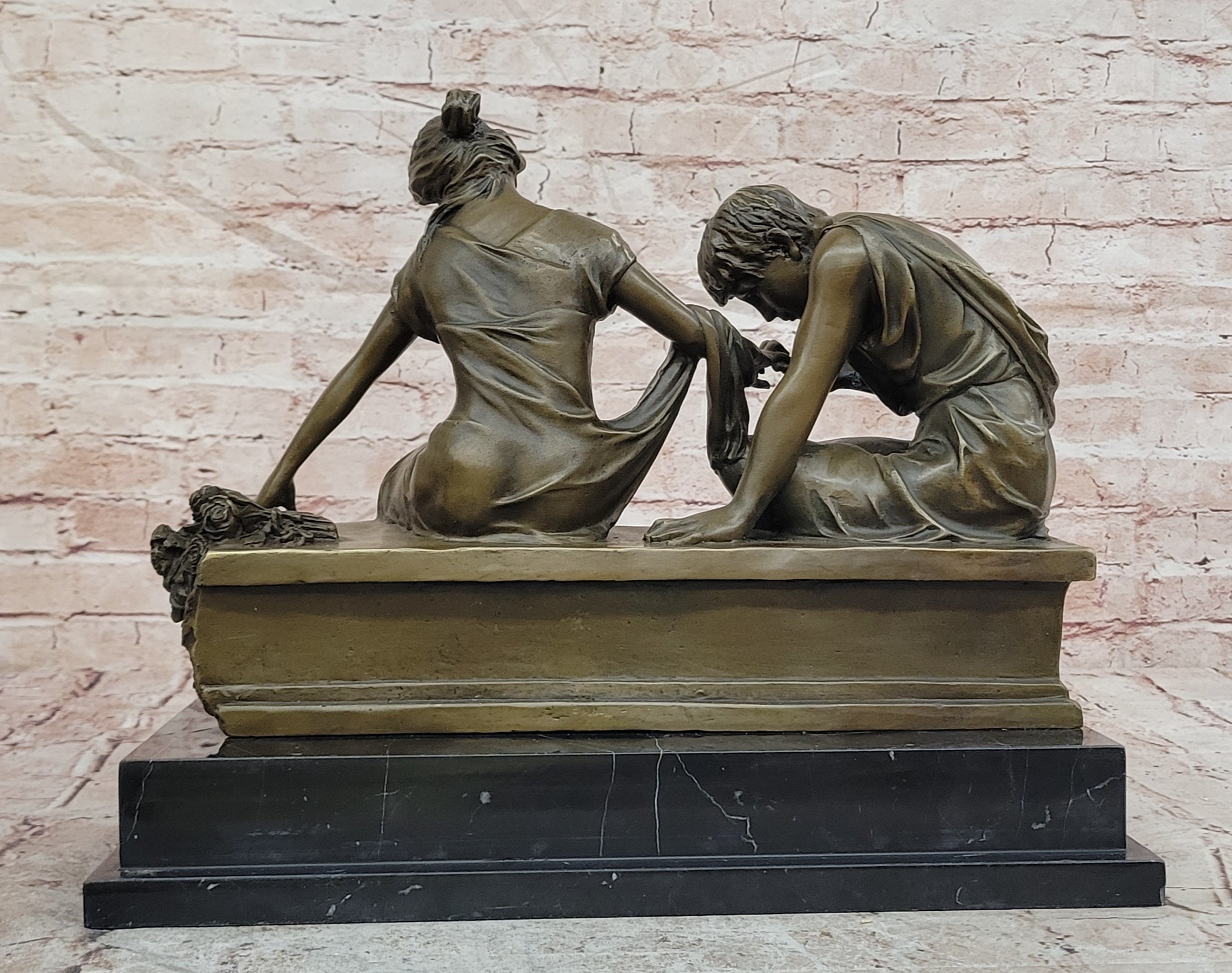 Signed Dalou Love Bronze Sculpture Romance Sculpture Home Office Decoration