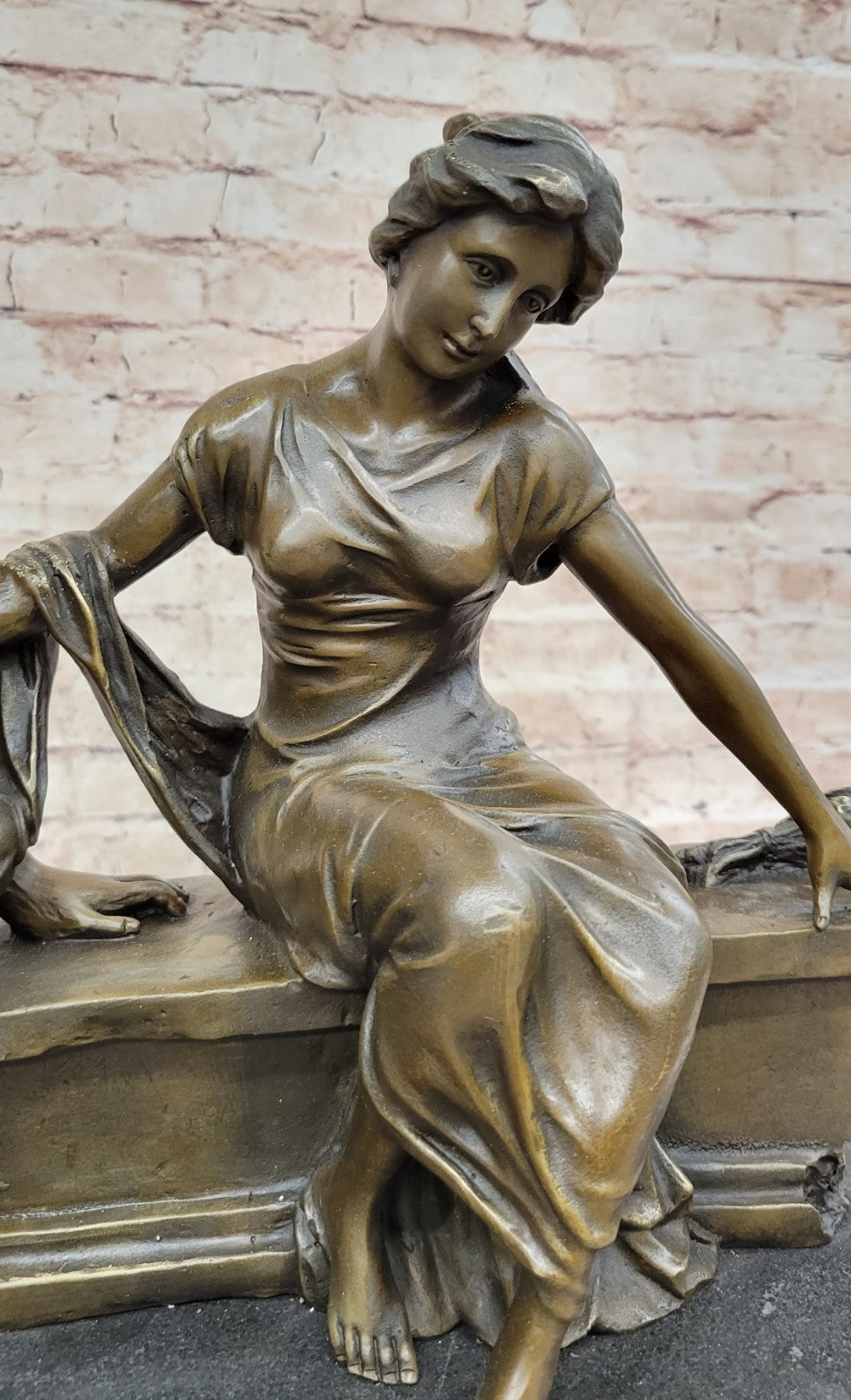 Signed Dalou Love Bronze Sculpture Romance Sculpture Home Office Decoration