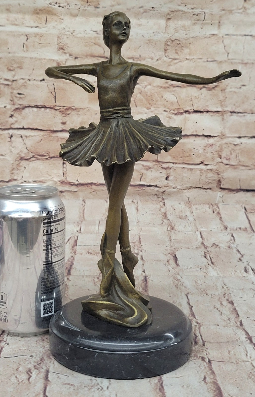 11" Tall Classical Dancer Ballerina Signed Bronze Sculpture Figure Art Nouveau