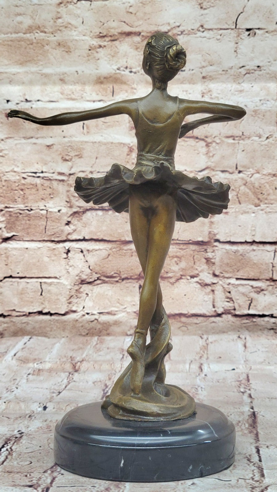 11" Tall Classical Dancer Ballerina Signed Bronze Sculpture Figure Art Nouveau