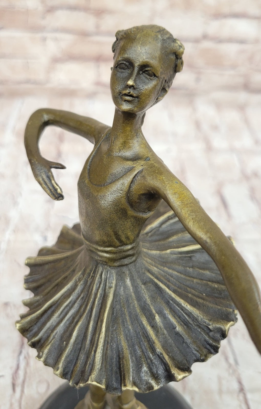 11" Tall Classical Dancer Ballerina Signed Bronze Sculpture Figure Art Nouveau