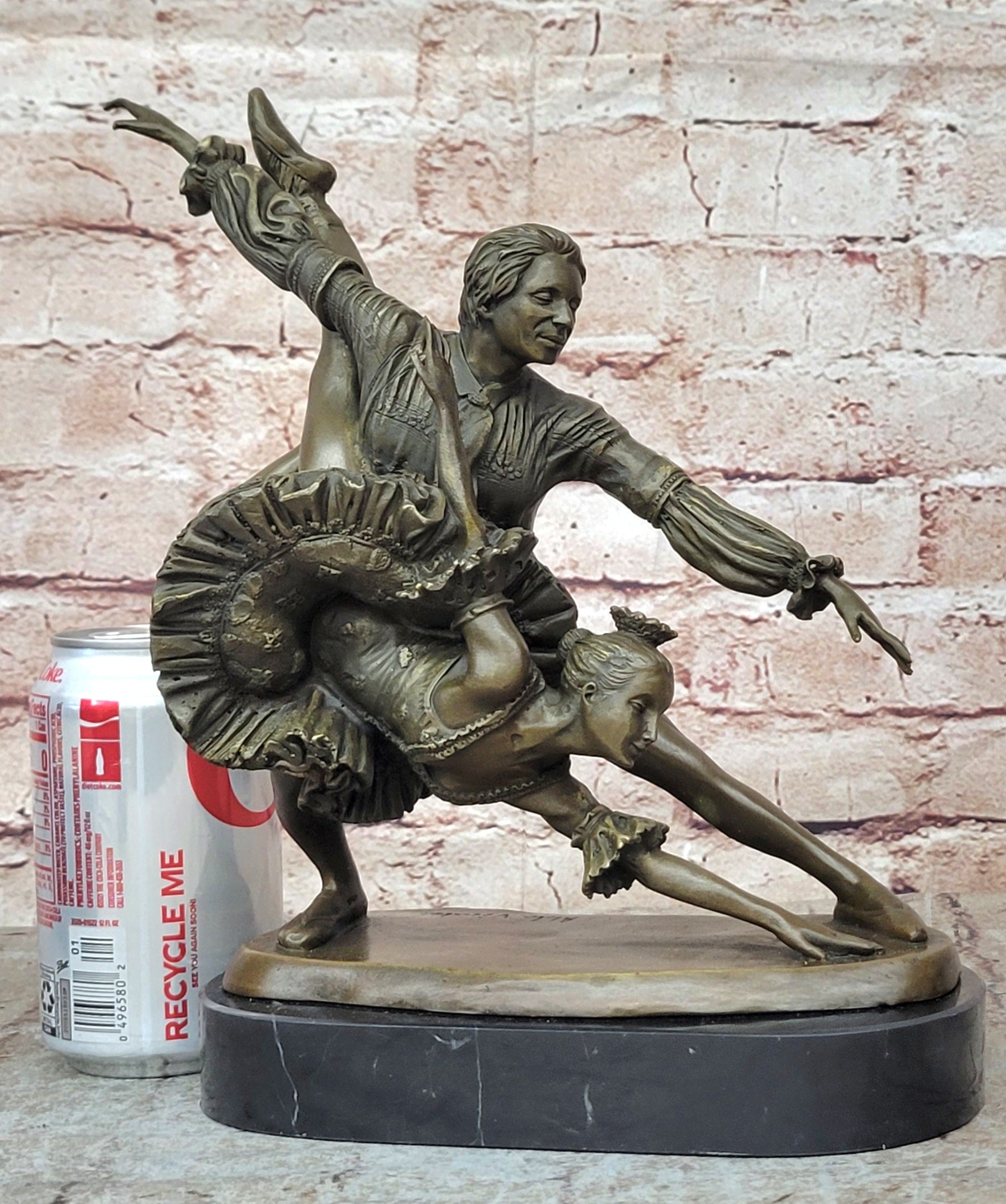 Amazing Original Bronze Sculpture By Aldo Vitaleh. Two Ballet Dancers. Signed.  Artwork